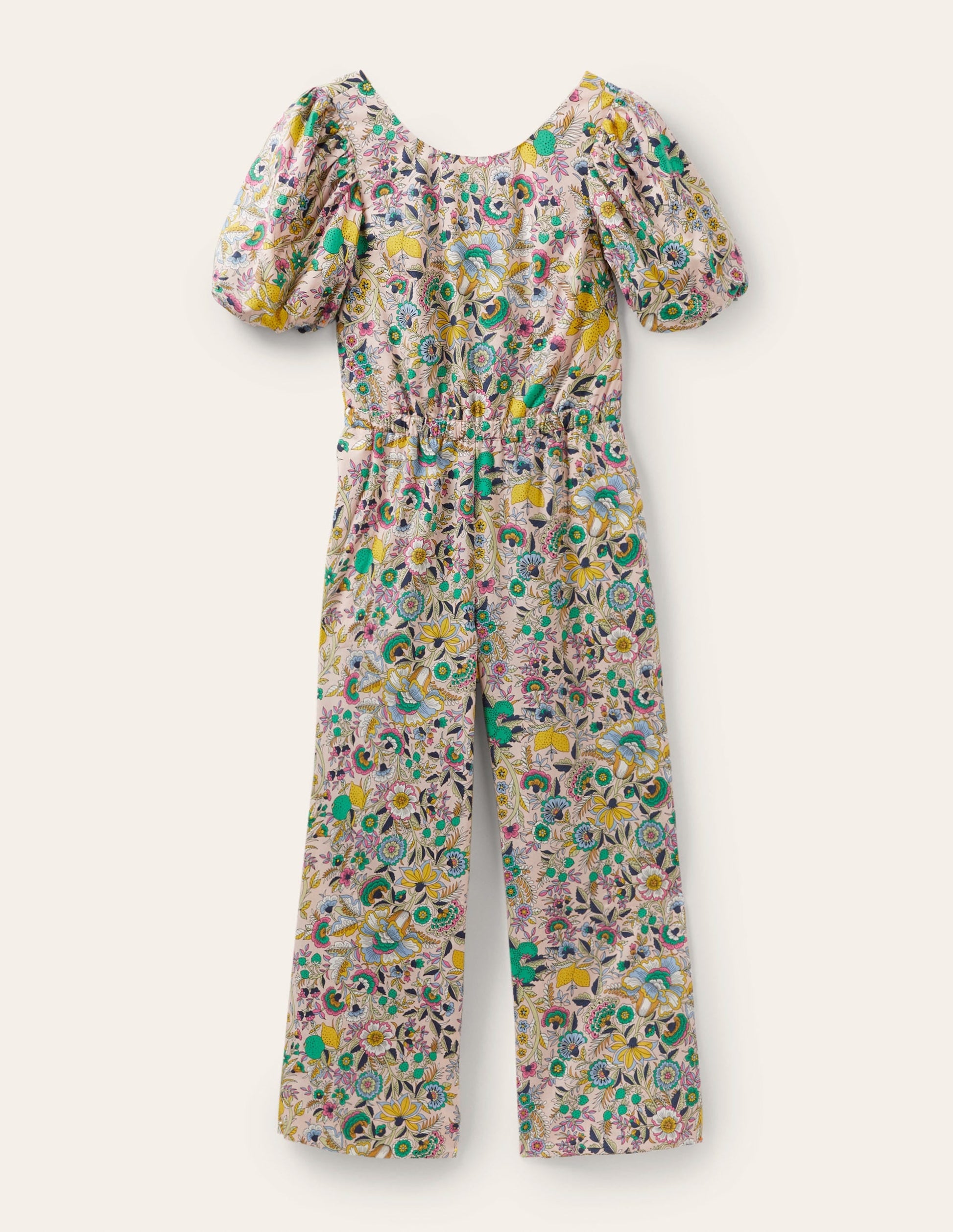 Back Detail Jumpsuit-Pink Tropic Meadow-5