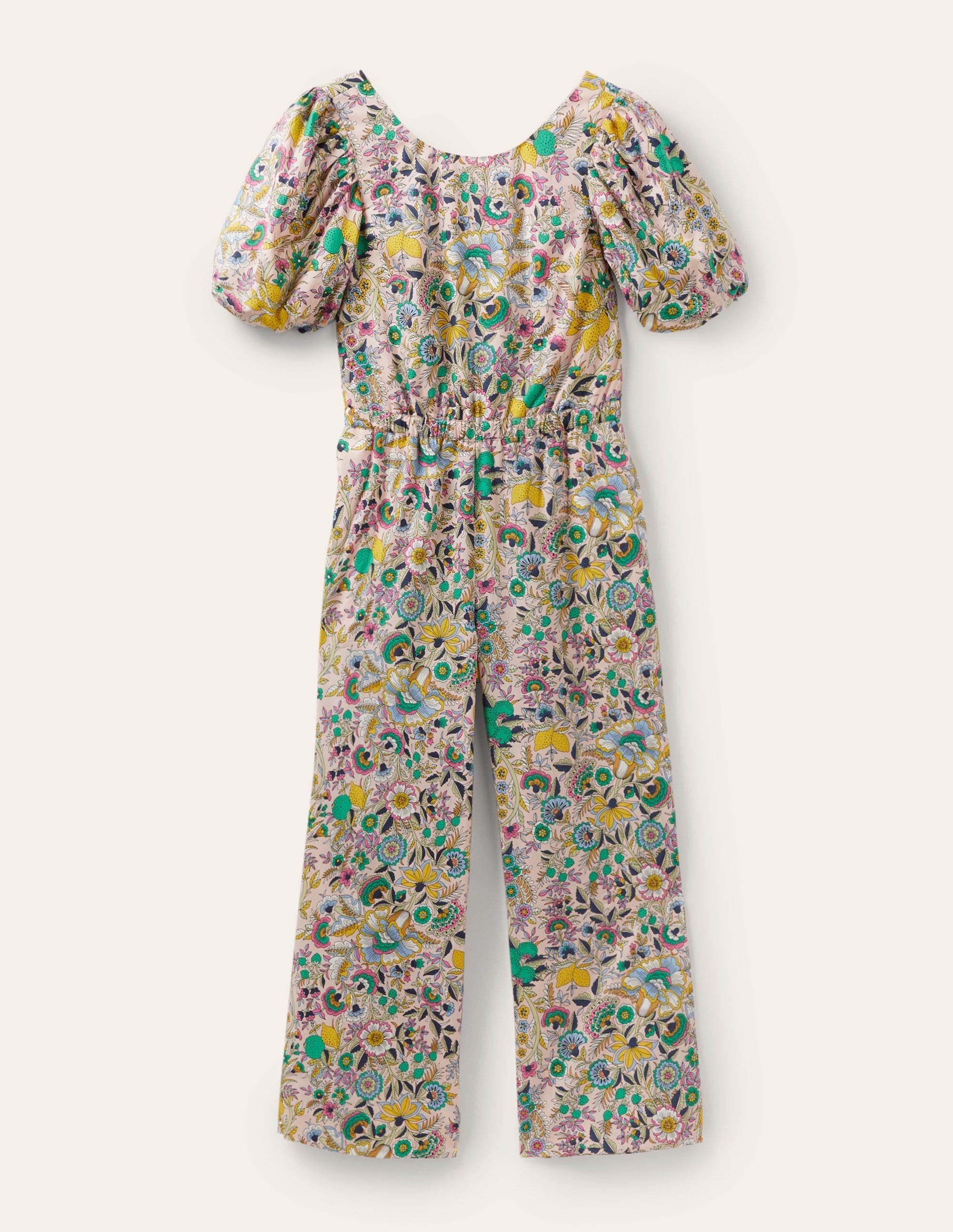 Back Detail Jumpsuit-Pink Tropic Meadow - Image 5