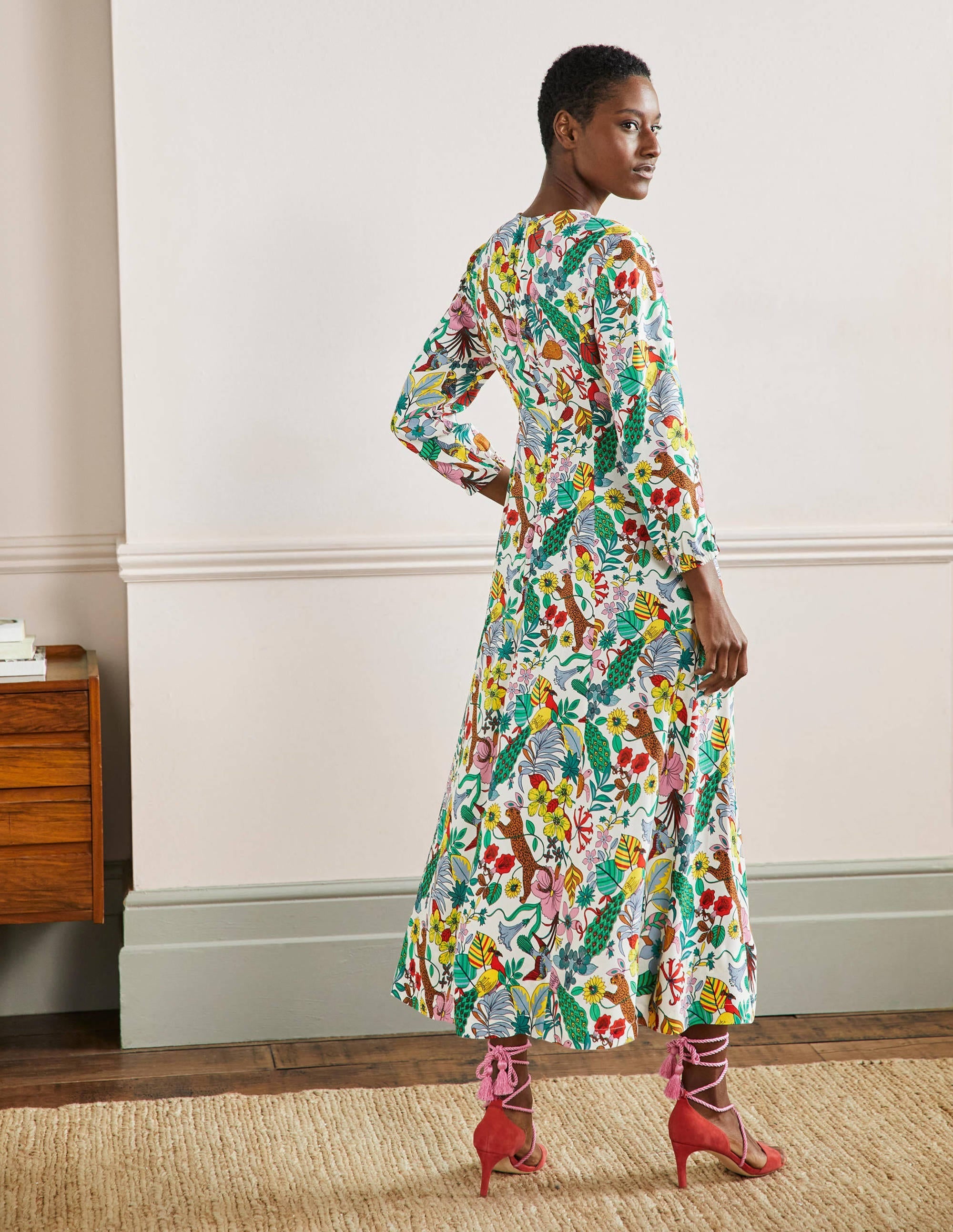Crew Neck Maxi Dress-Multi, Exotic Paradise - Image 7