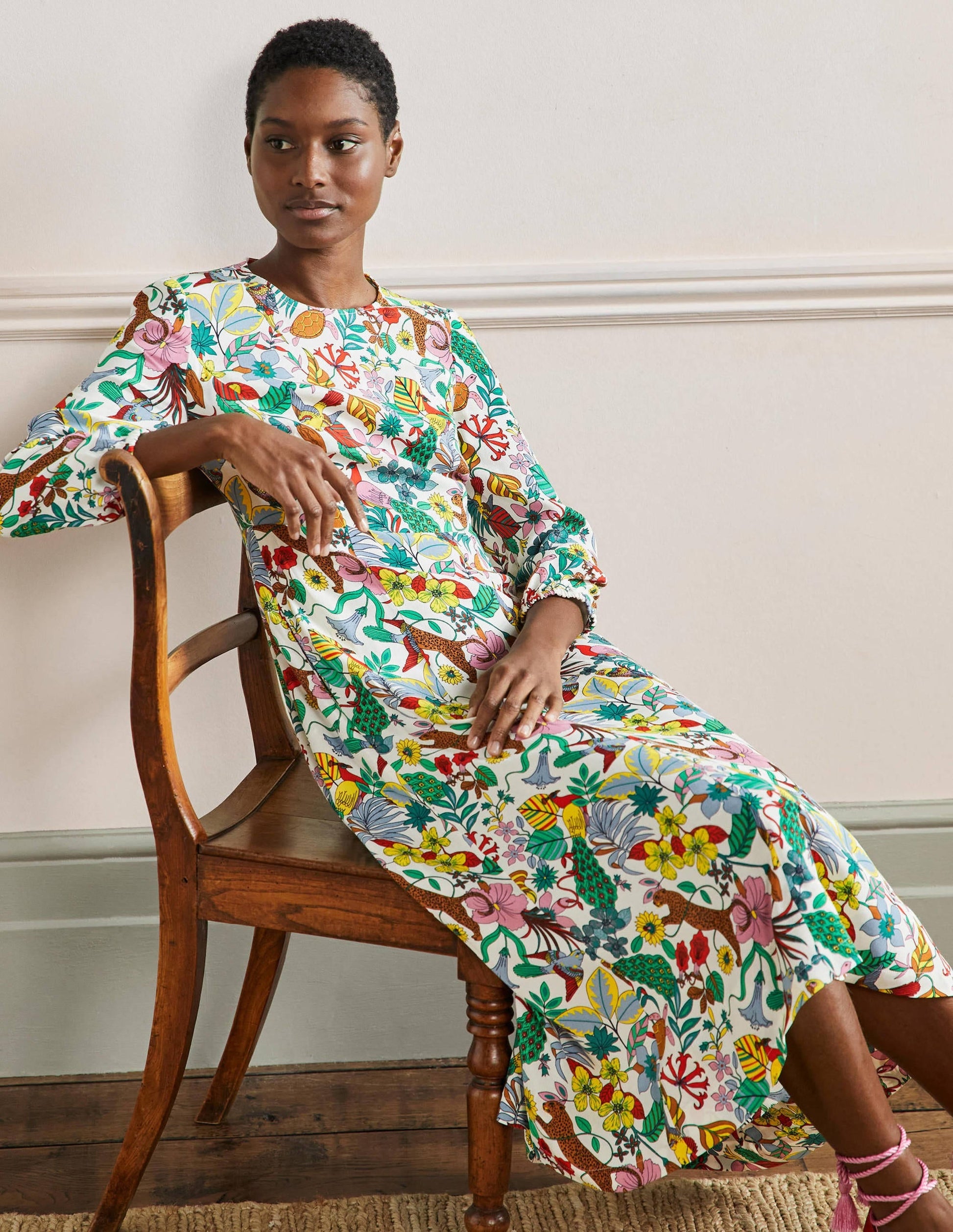 Crew Neck Maxi Dress-Multi, Exotic Paradise-8