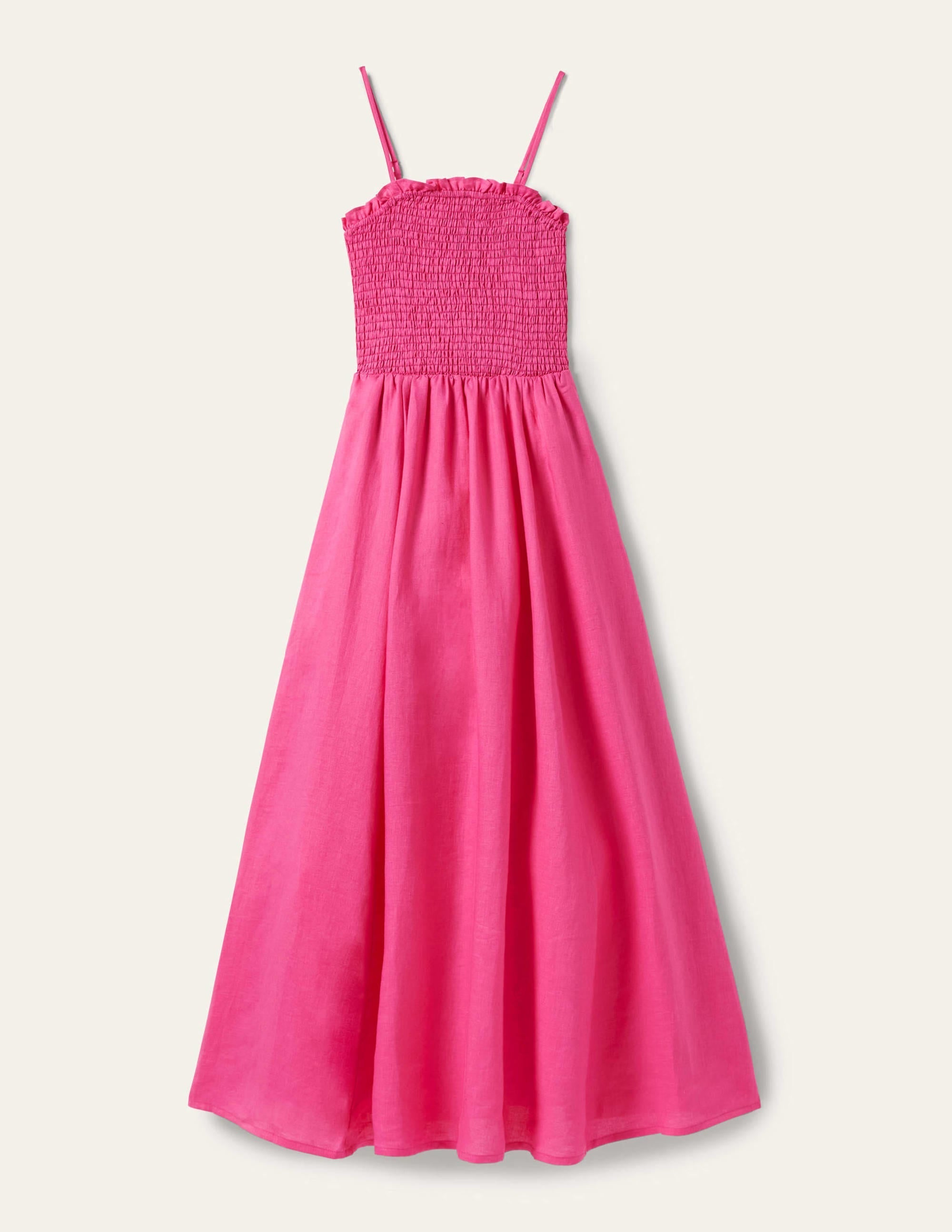 Strapless Linen Midi Dress-Pop Pansy - Image 6