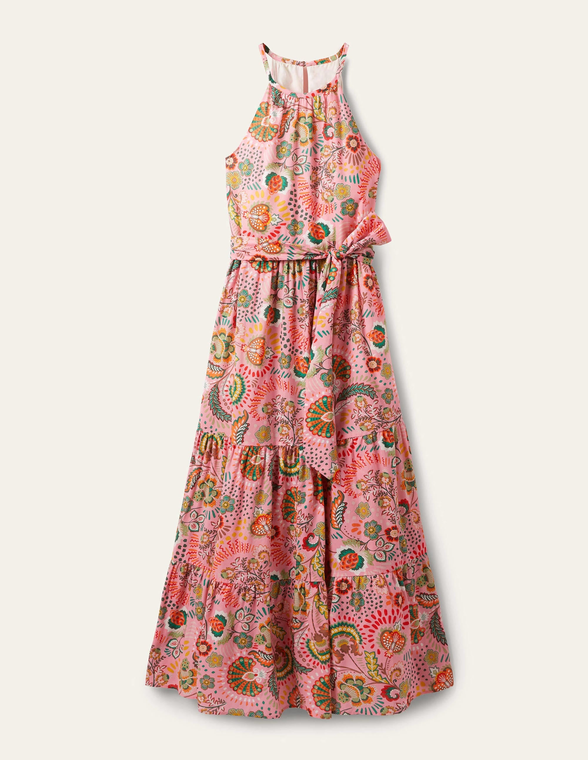 Halterneck Tiered Maxi Dress-Formica, Decorative Meadow - Image 5
