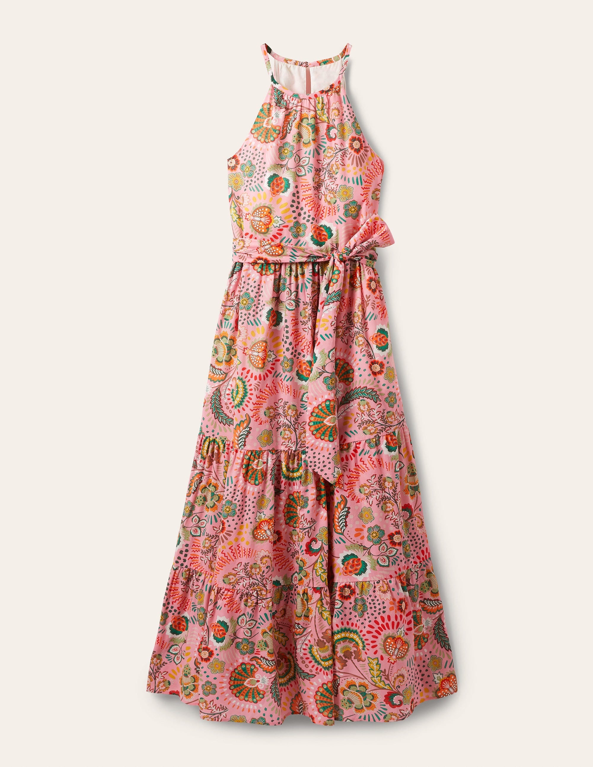 Halterneck Tiered Maxi Dress-Formica, Decorative Meadow - Image 6