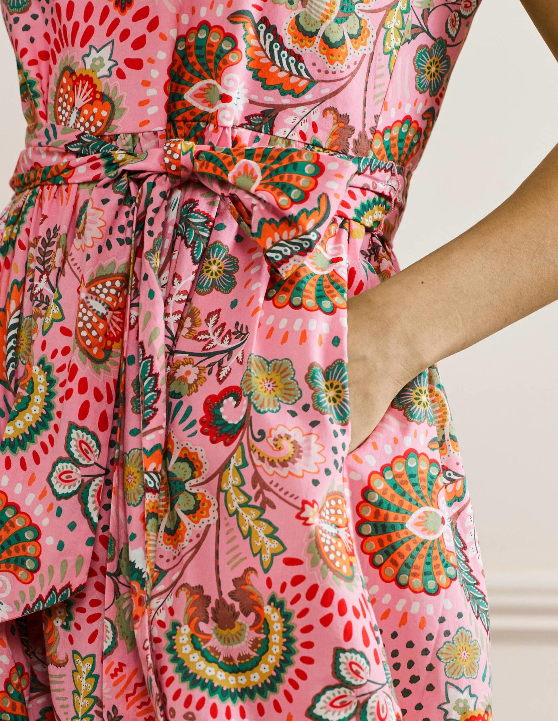 Halterneck Tiered Maxi Dress-Formica, Decorative Meadow-2