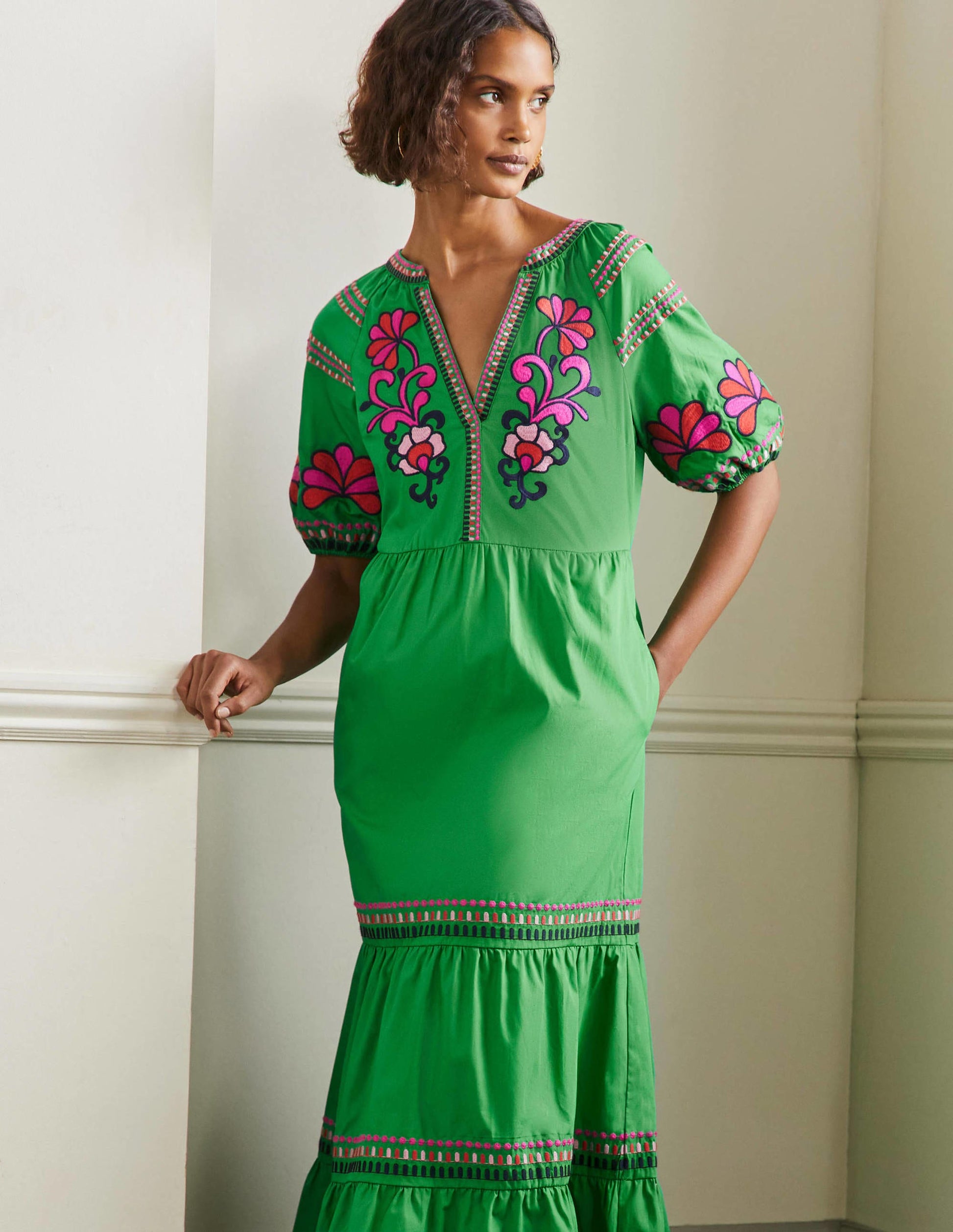 Natalie Embroidered Maxi Dress-Rich Emerald-4