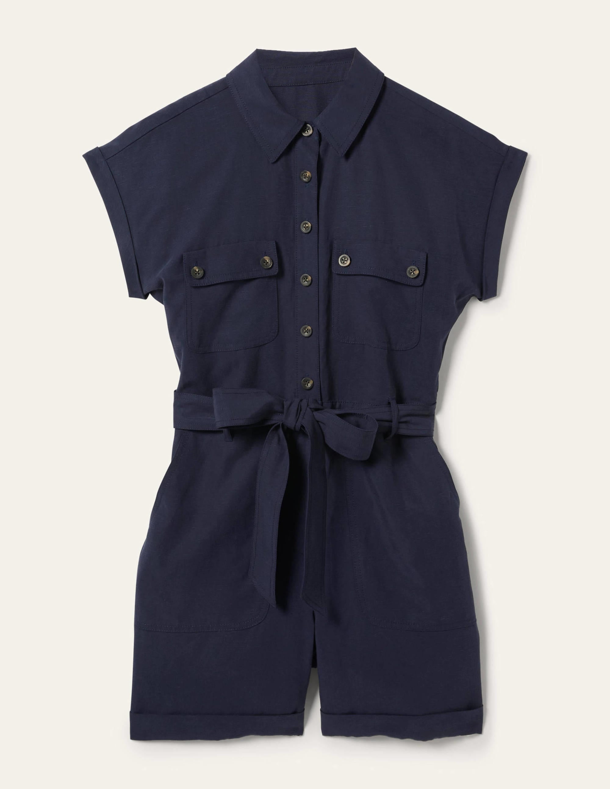 Pocket Detail Playsuit-Navy - Image 6