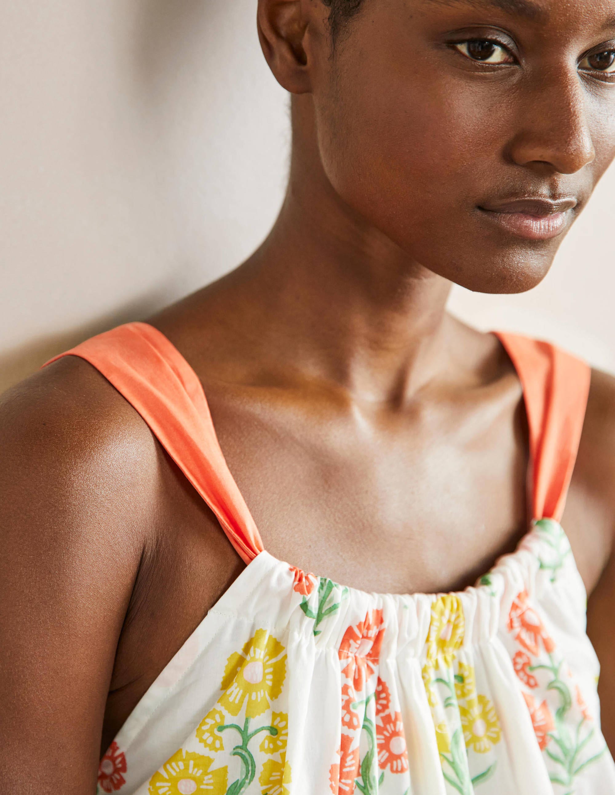 Nadine Tie Back Maxi  Dress-Molly Mahon Flower Woodblock - Image 5