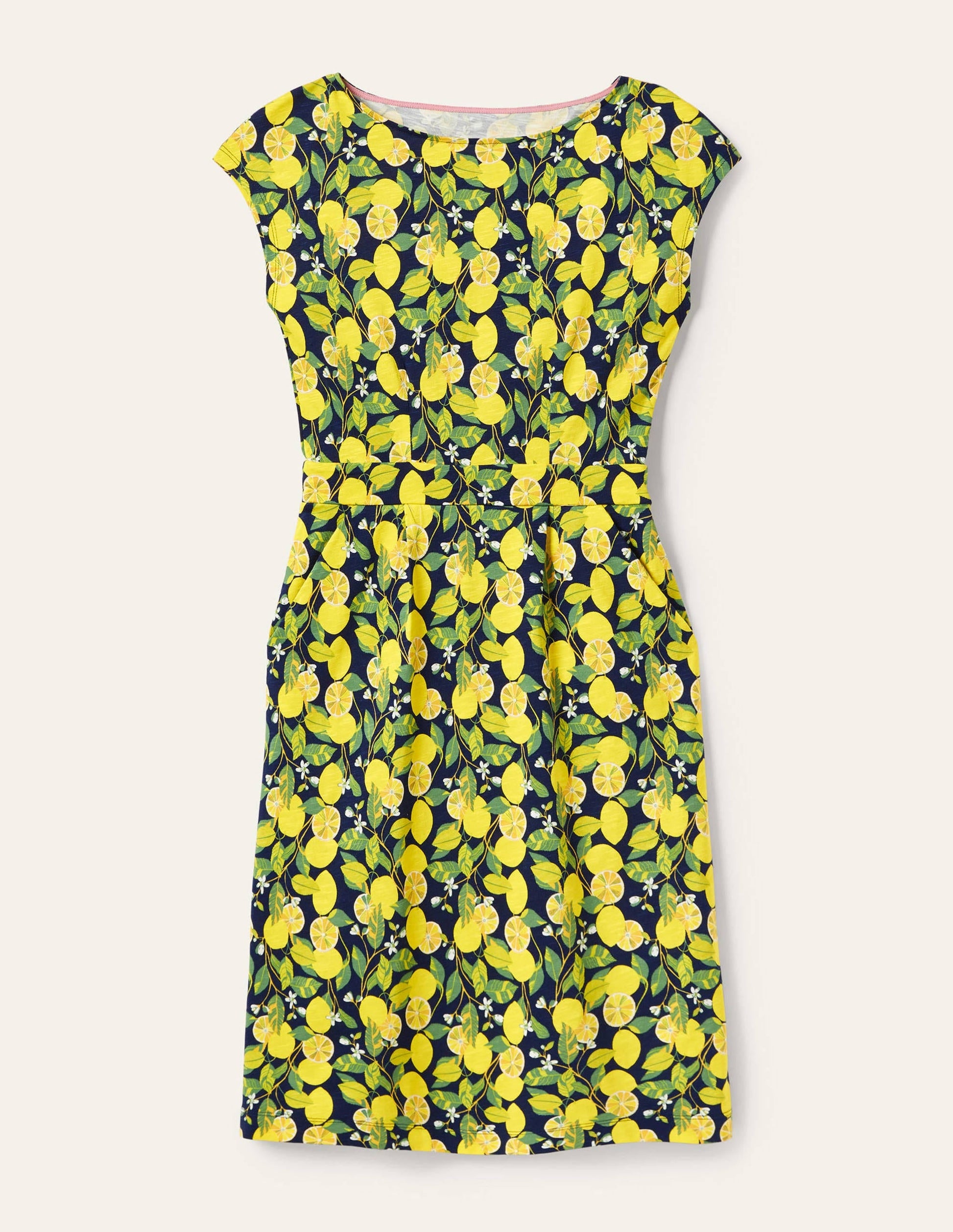 Florrie Jersey Dress-French Navy, Lemon Vine-5