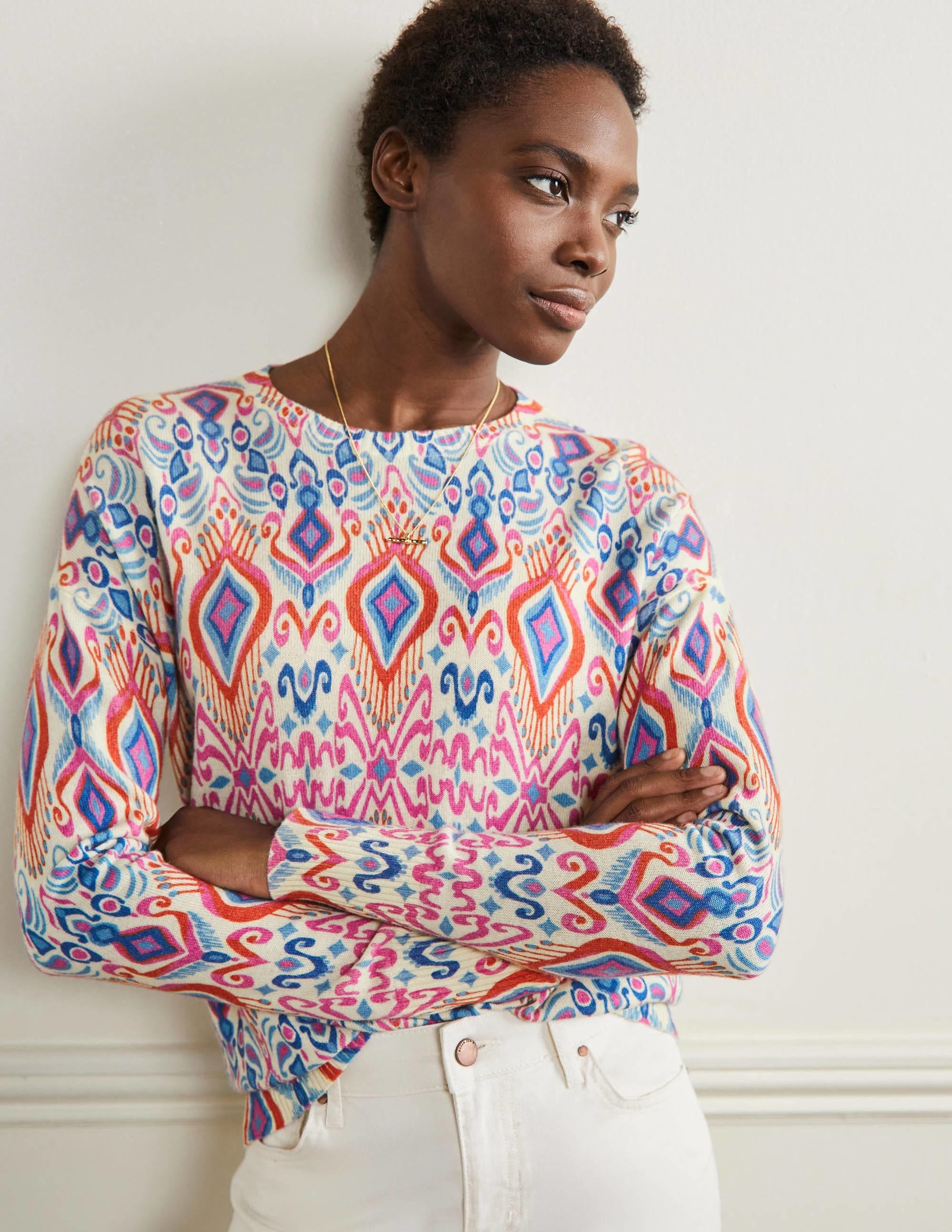 Margot Cashmere Jumper-Ikat Paradise - Image 1