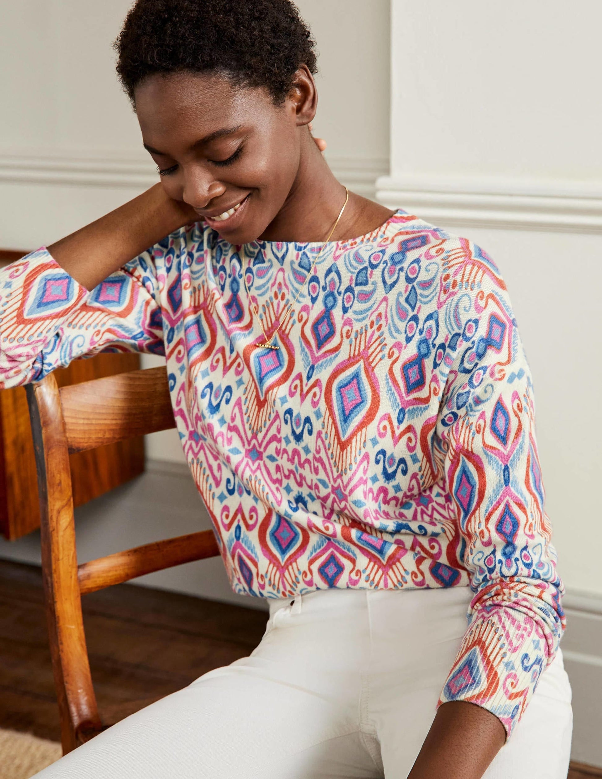 Margot Cashmere Jumper-Ikat Paradise-4