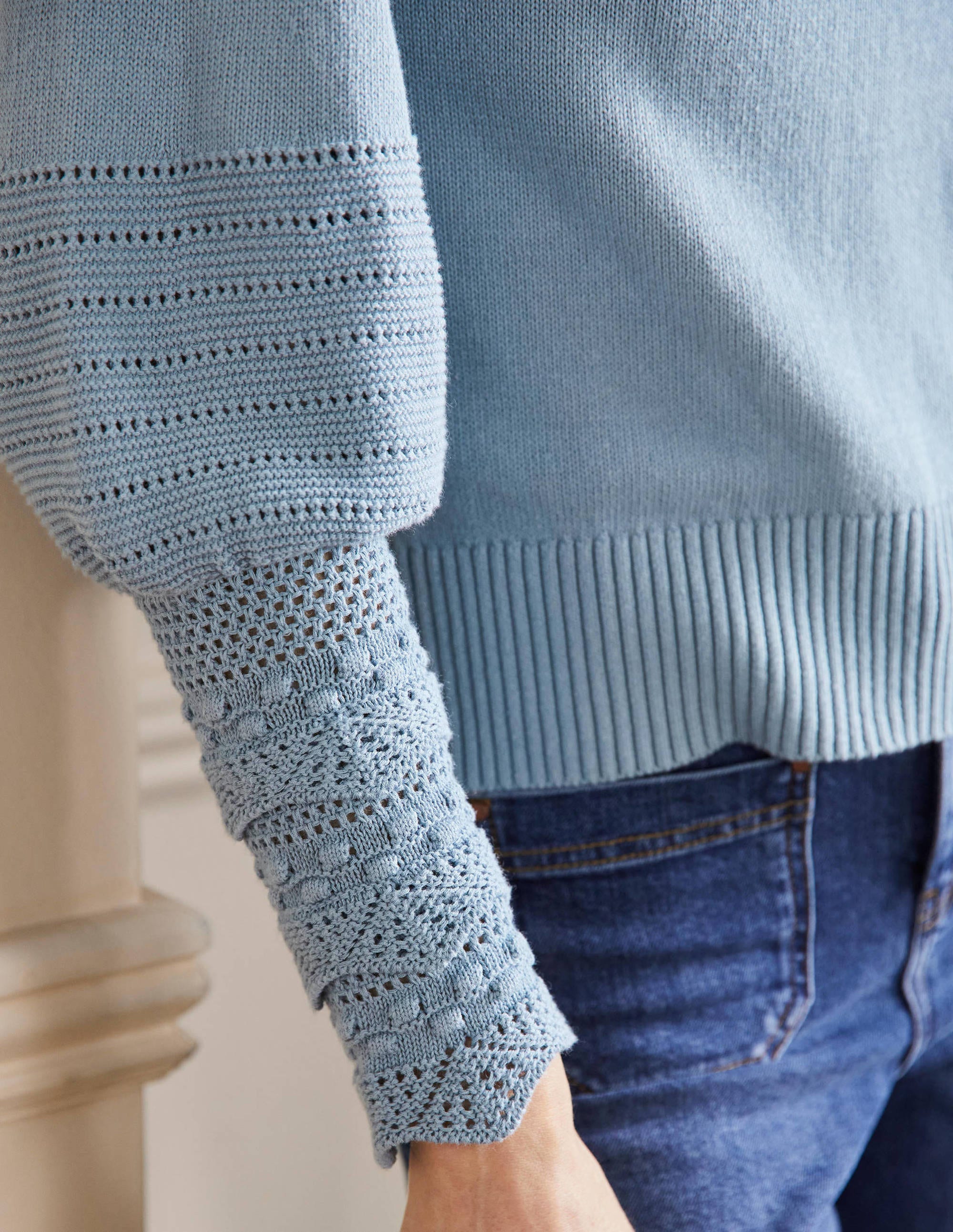 Sleeve Detail Knitted Jumper-Mountain Spring - Image 2