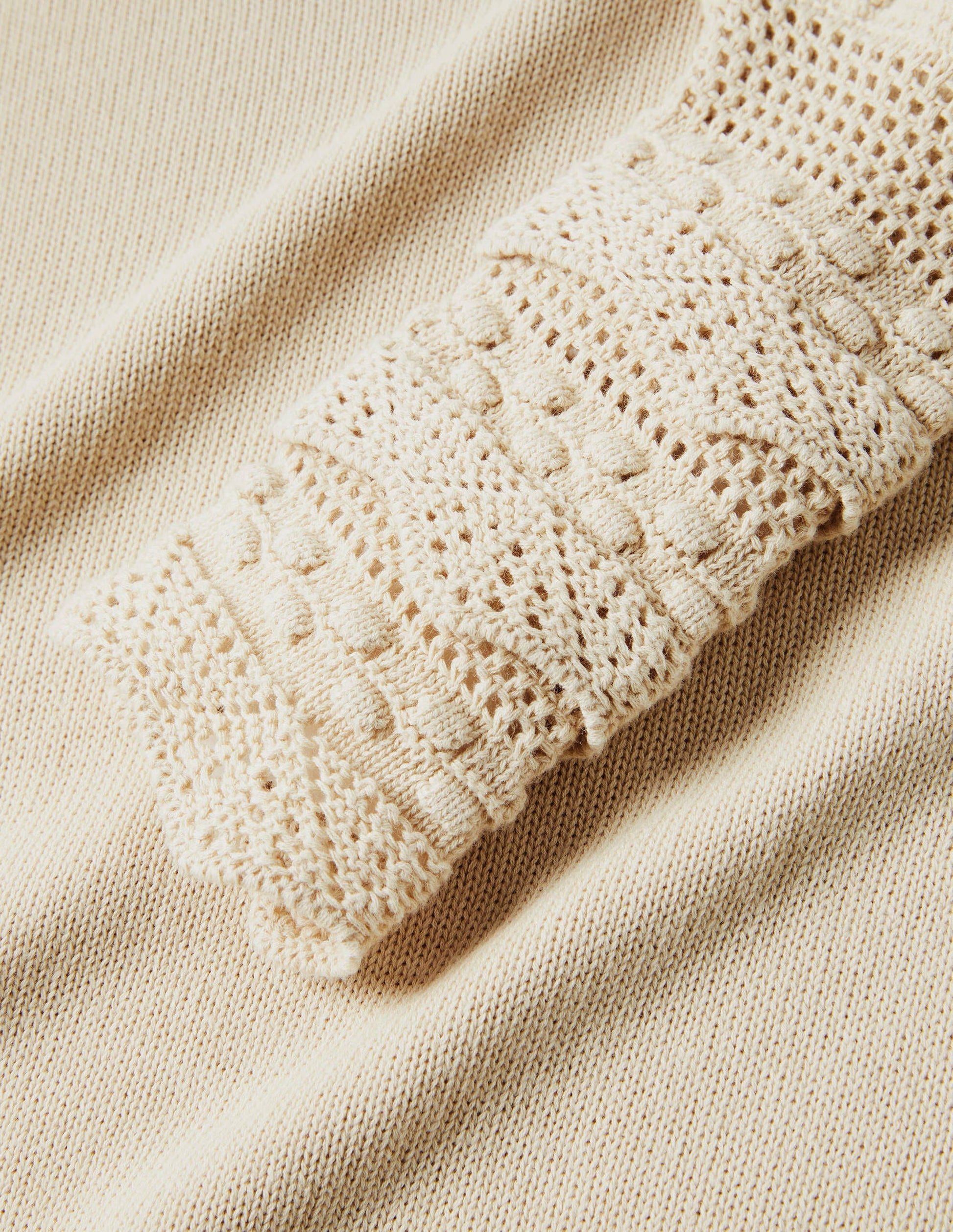 Sleeve Detail Knitted Jumper-Oatmeal-6