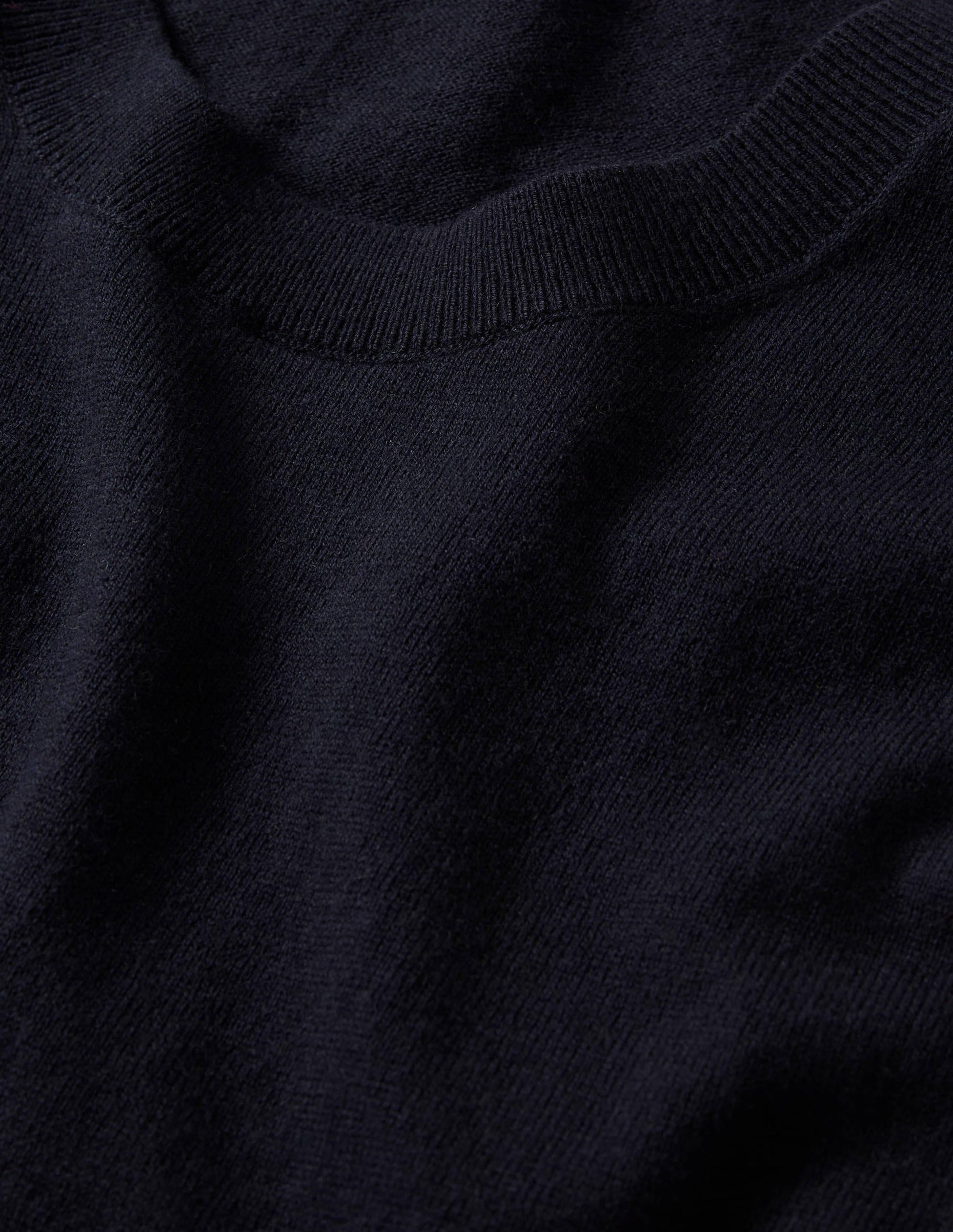 Frill Sleeve Knitted T-Shirt-Navy-6