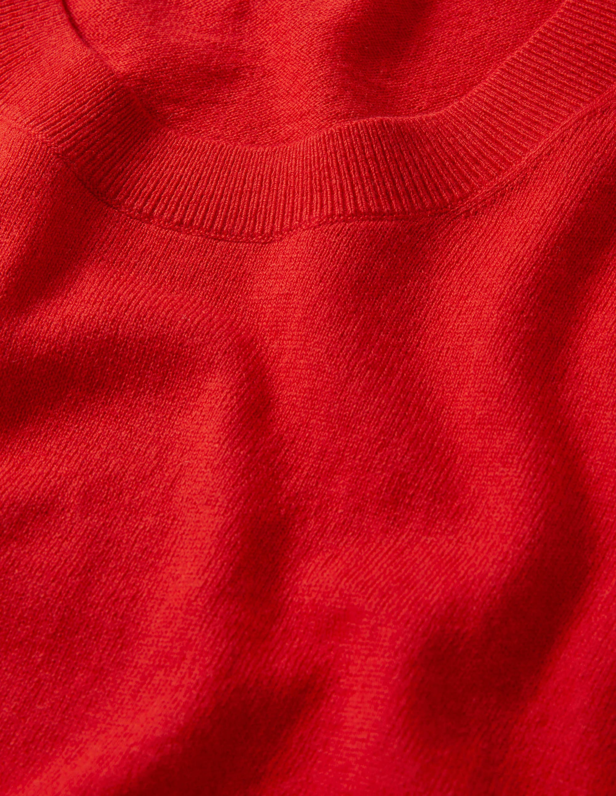 Frill Sleeve Knitted T-Shirt-Bright Poppy - Image 6