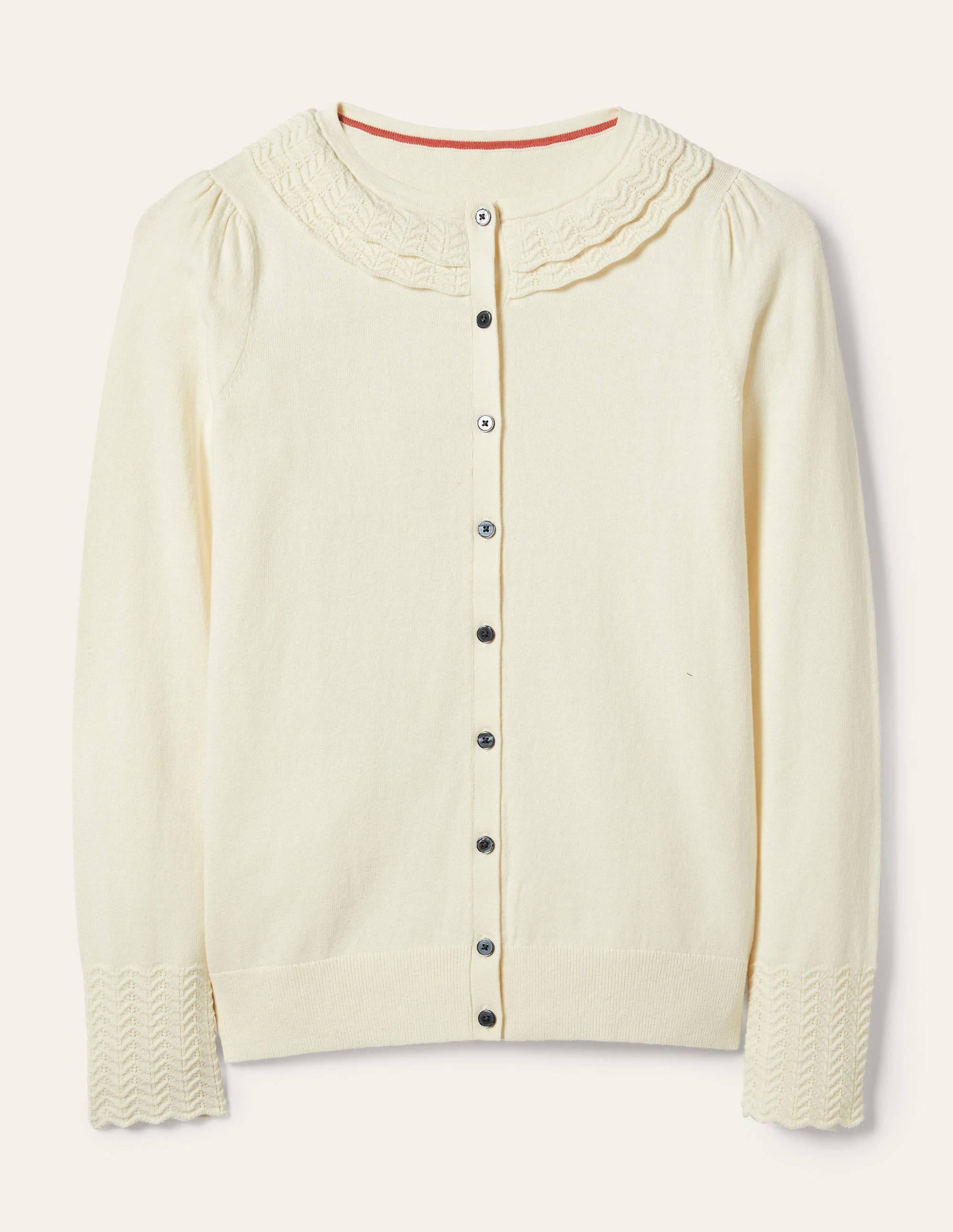 Collar Detail Cardigan-Ivory-5