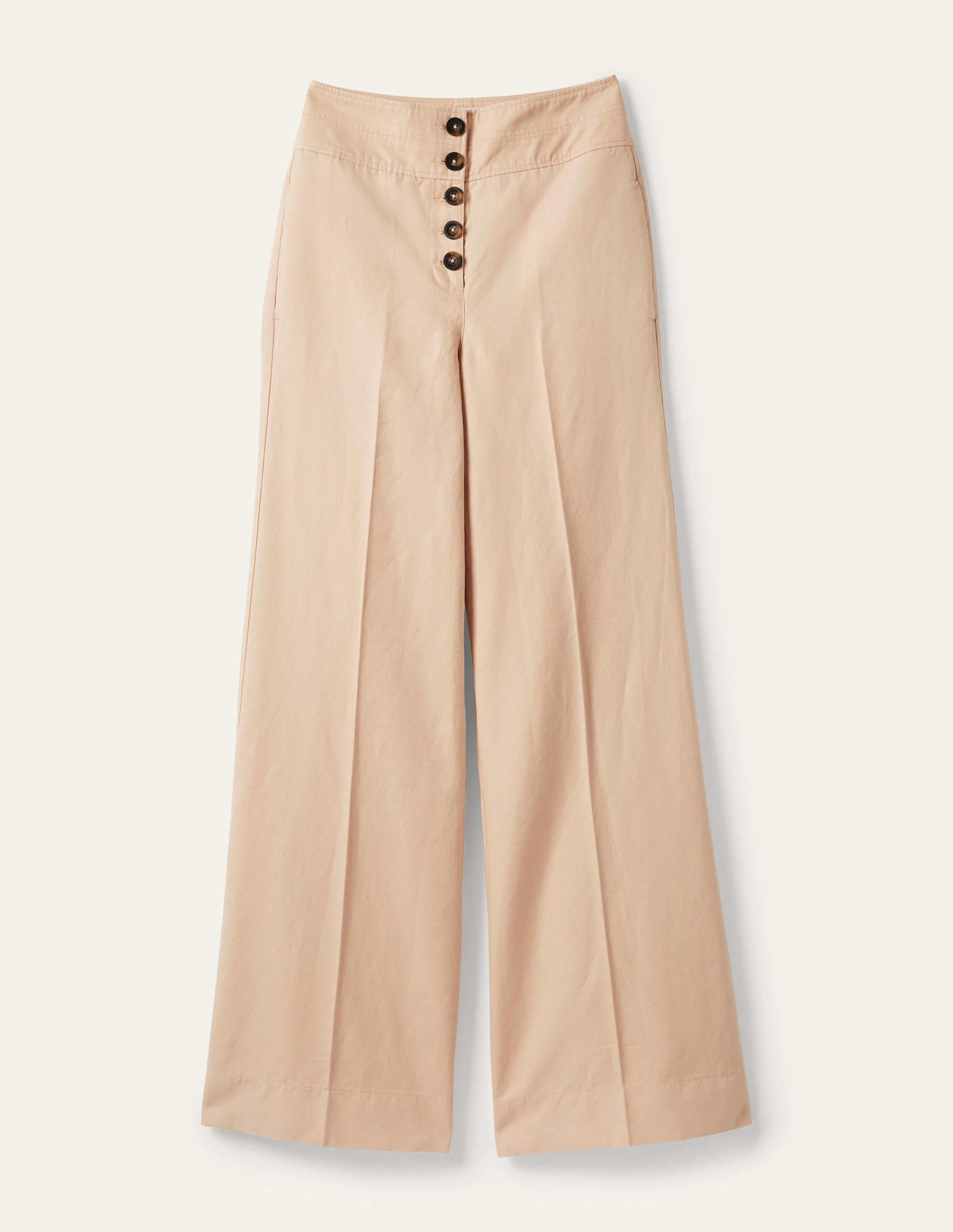 High Waist Wide Leg Trousers-Frappe - Image 5