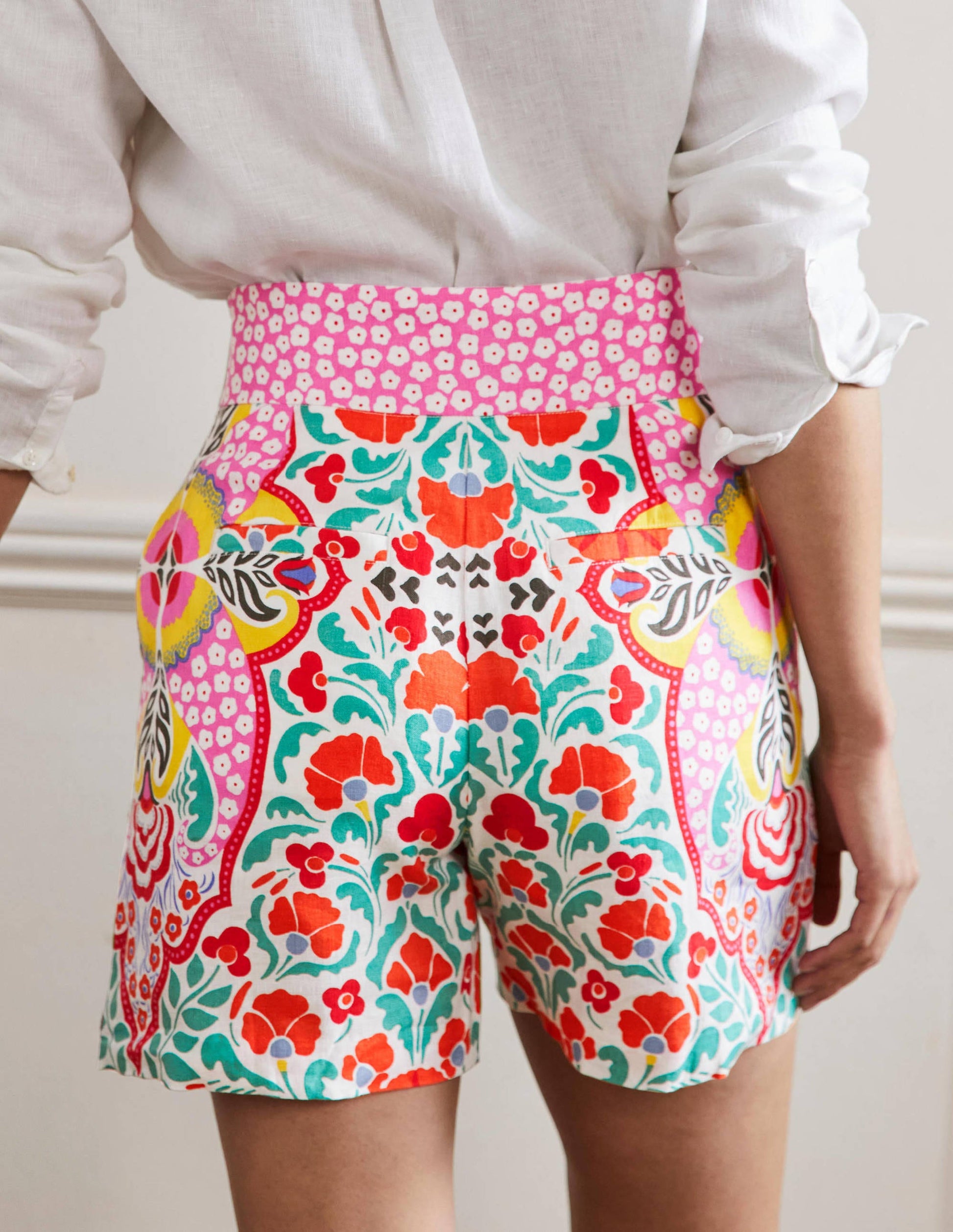 Georgina Linen Shorts-Multi, Passion Bloom-9