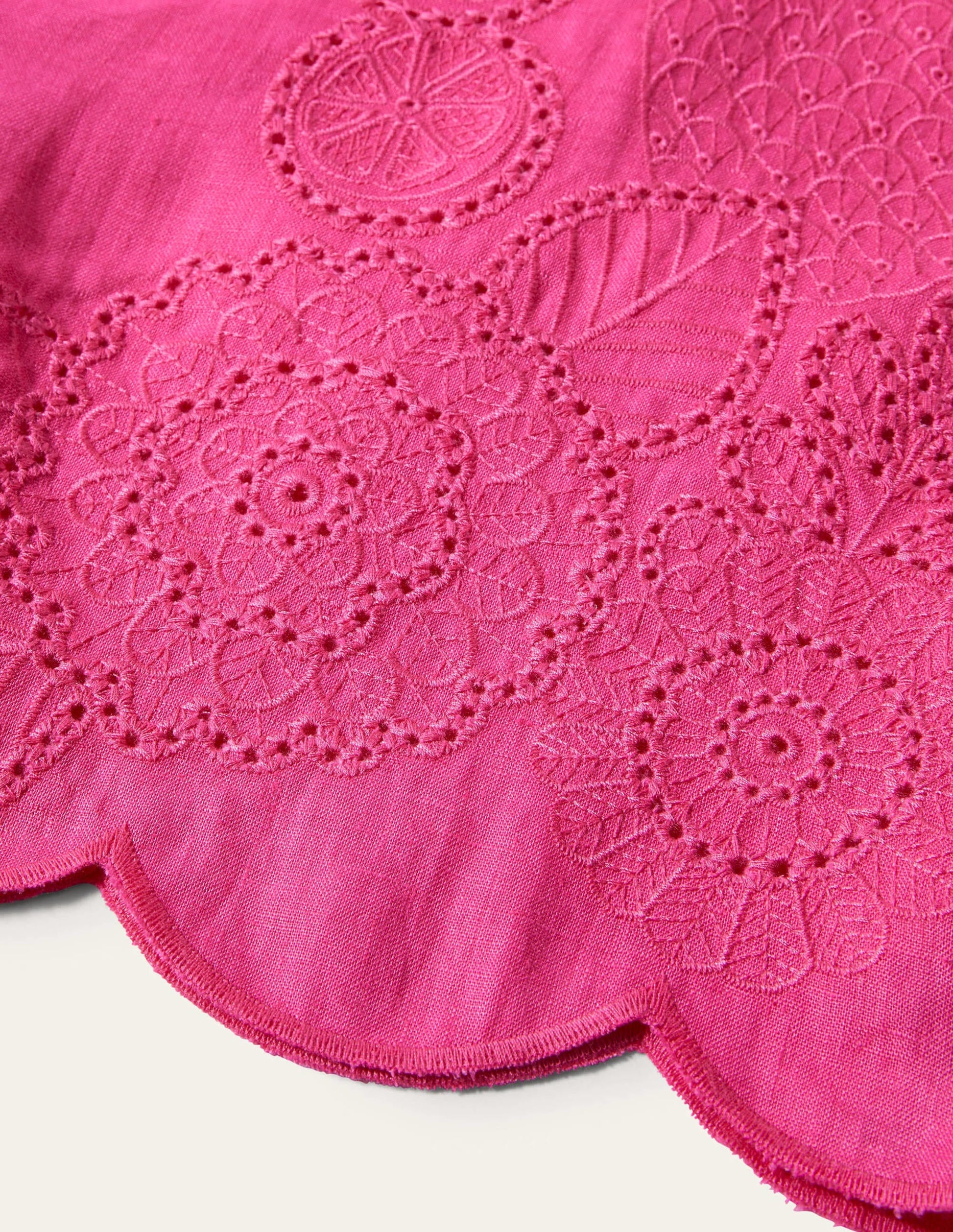 Tamsin Embroidered Shorts-Party Pink, Tropical Broderie-5