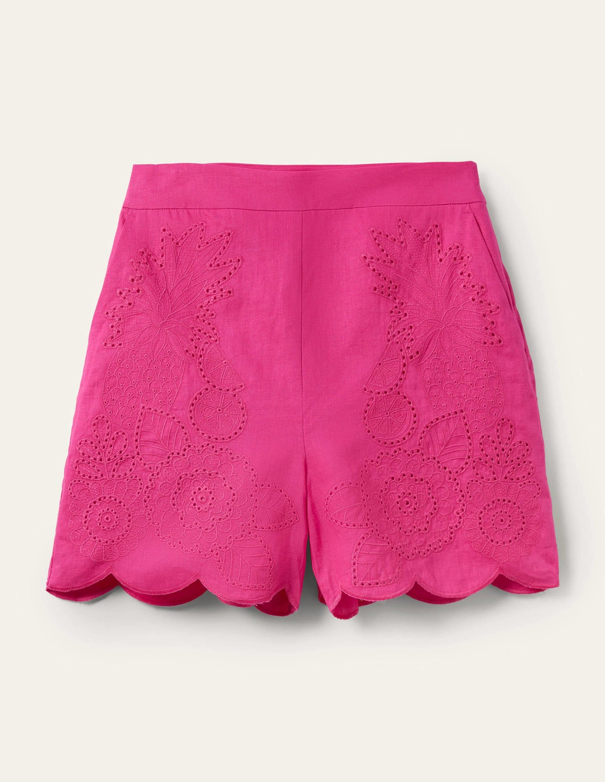 Tamsin Embroidered Shorts-Party Pink, Tropical Broderie-6