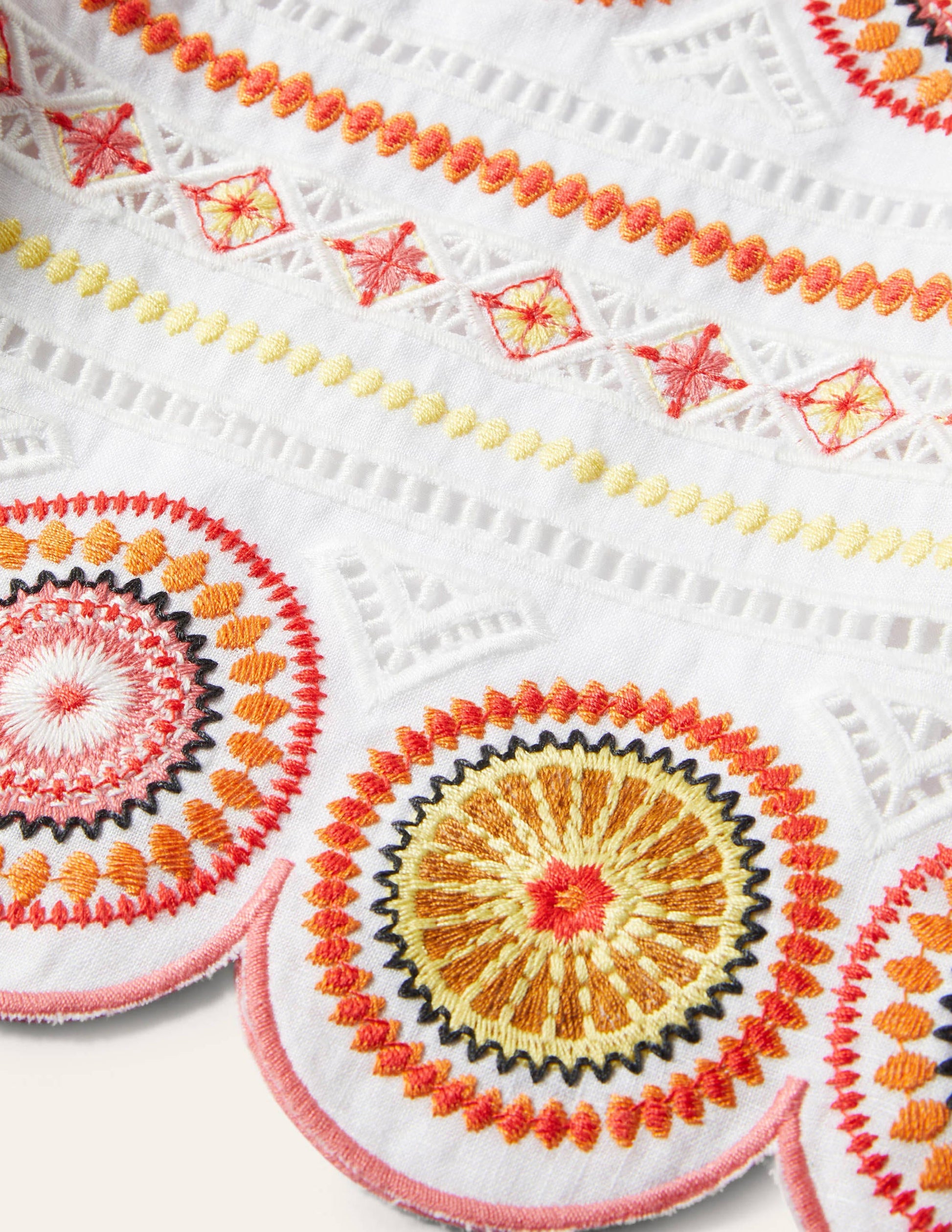 Tamsin Embroidered Shorts-White, Embroidered-5