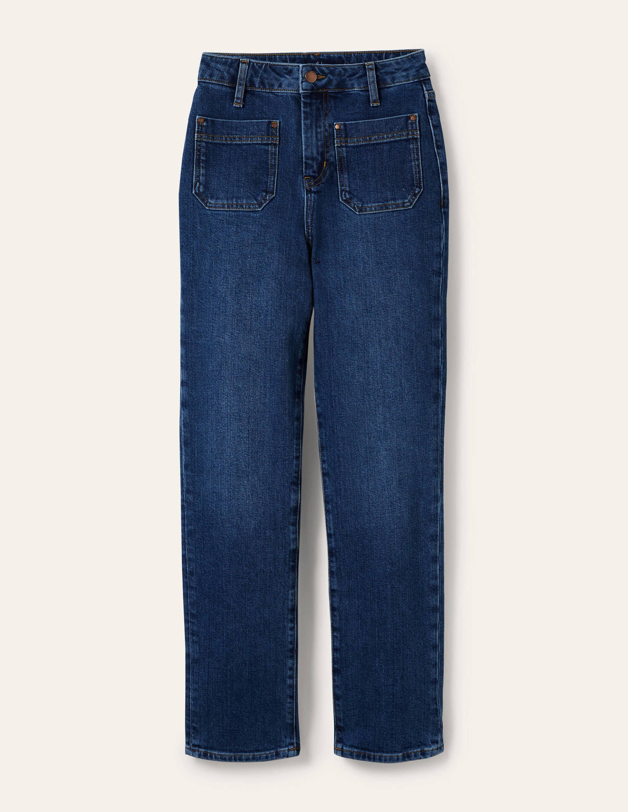 Patch Pocket Straight Jeans-Mid Vintage - Image 6
