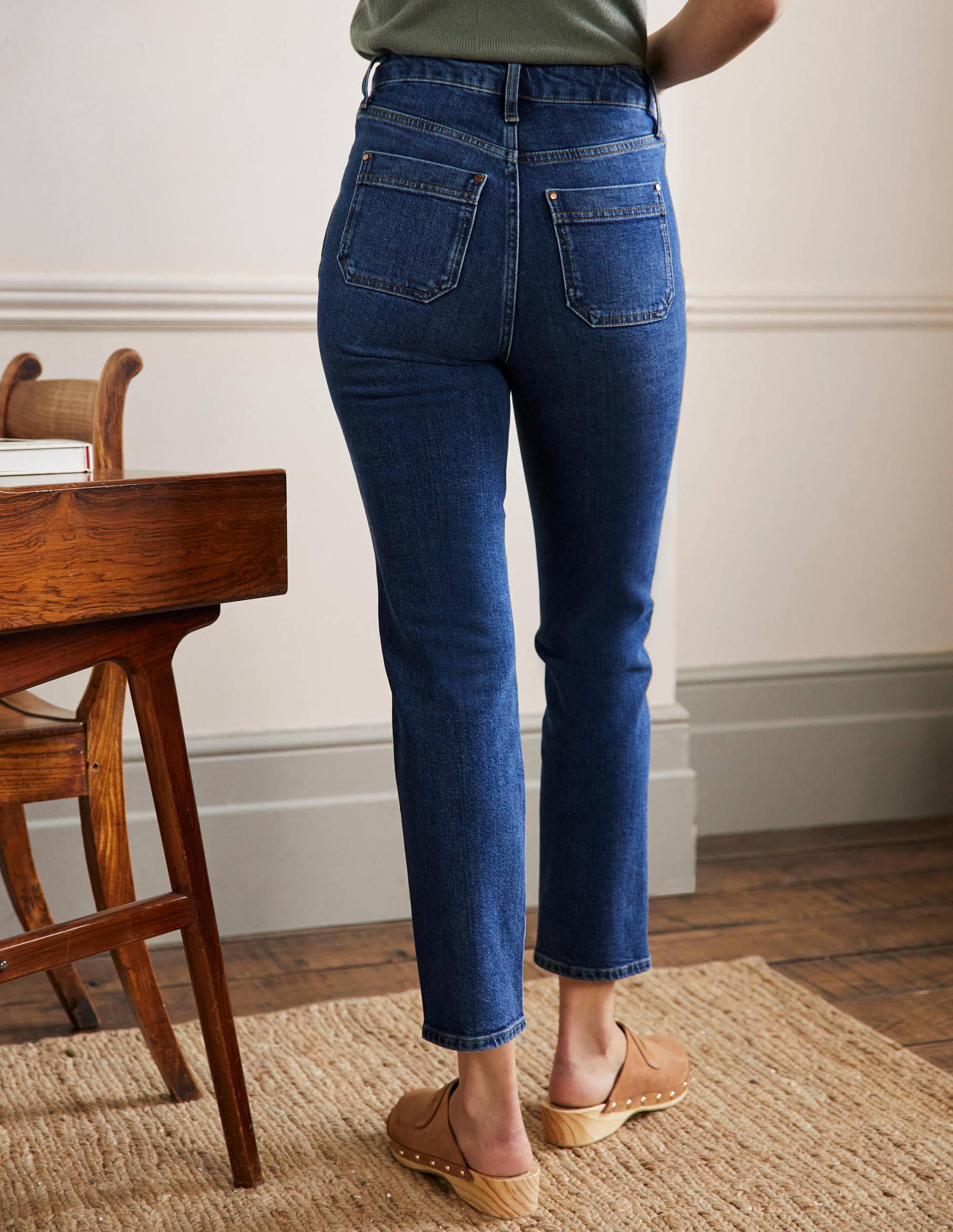 Patch Pocket Straight Jeans-Mid Vintage - Image 3