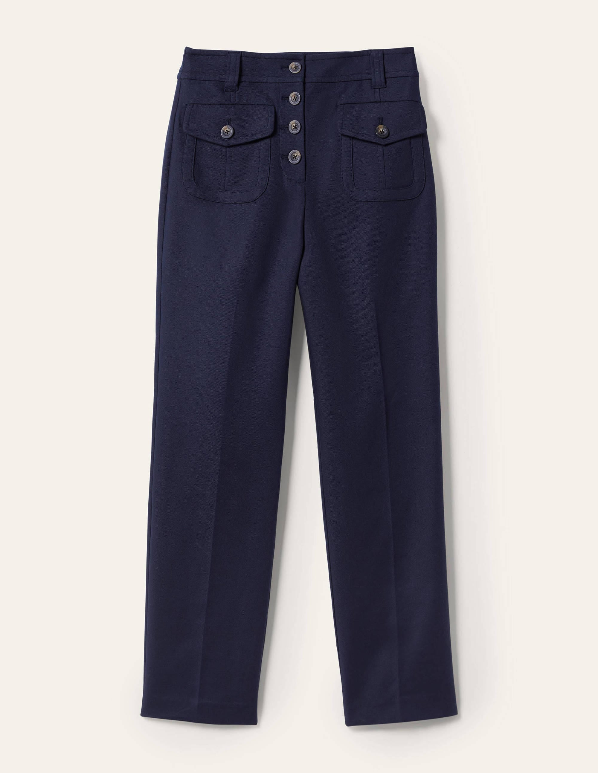 Carrie High Waisted Trousers-Navy - Image 5