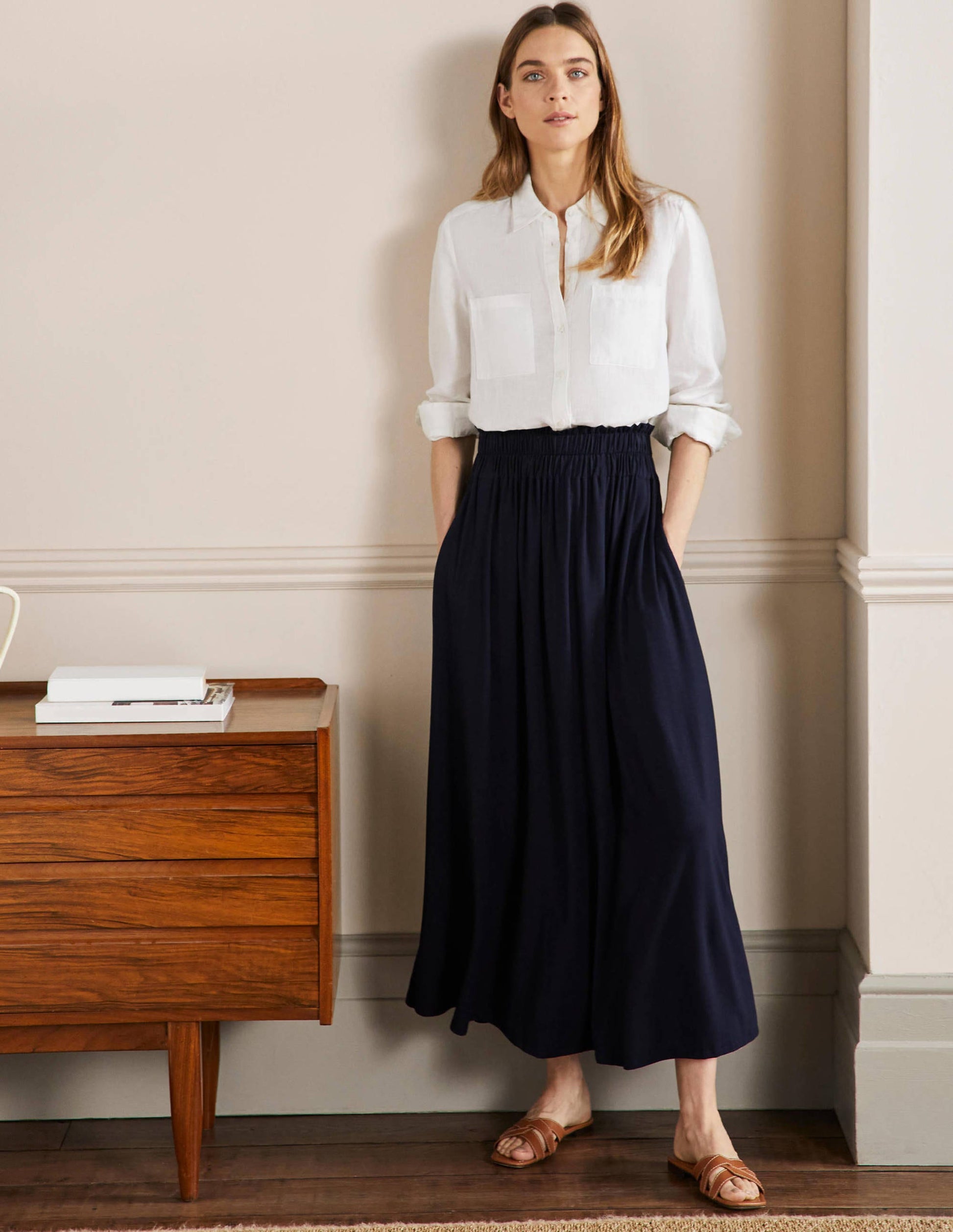 Pull On Jersey Maxi-Navy-1