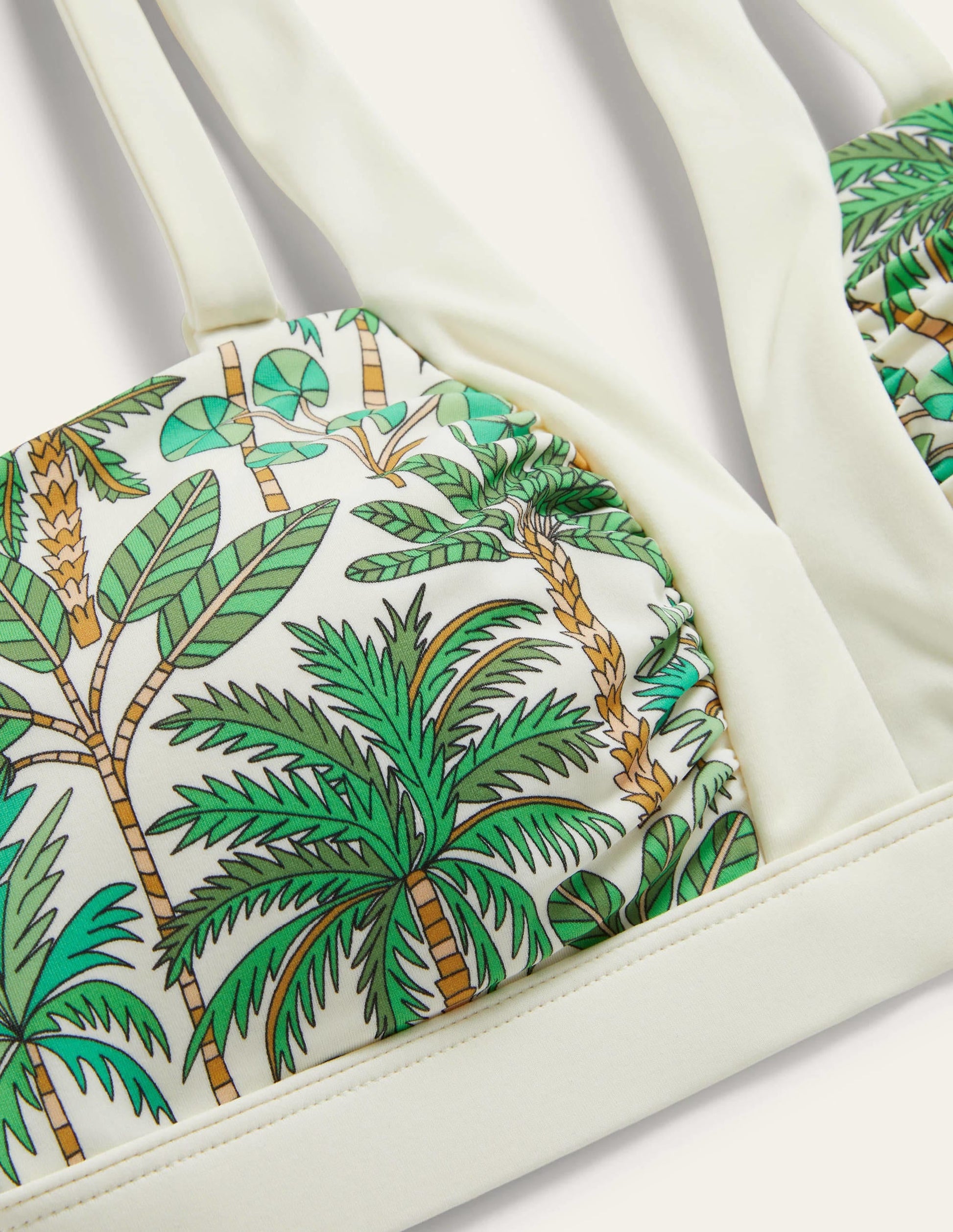 Corsica V-neck Bikini Top-Ivory, Palm Forest-5