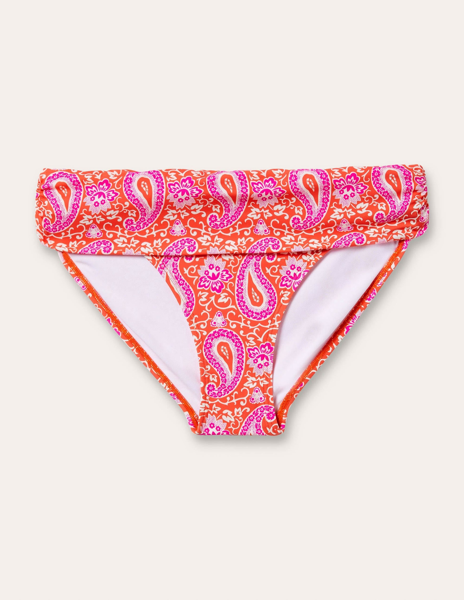 Levanzo Fold Bikini Bottoms-Bright Papaya, Paisley-5