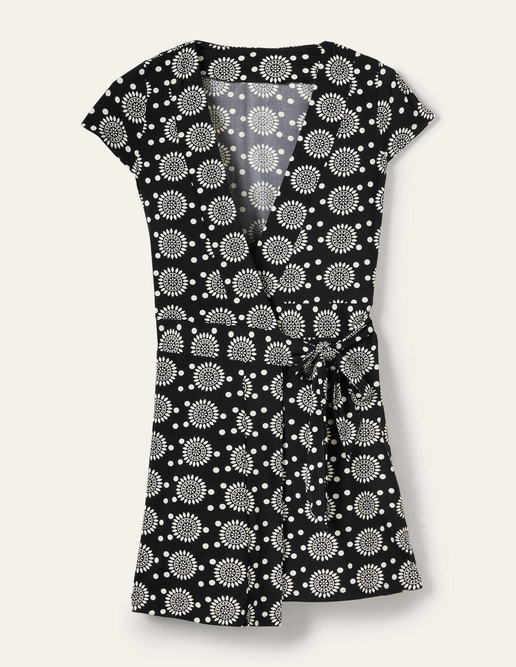 Lefkada Wrap Beach Dress-Black, Sun Geo - Image 6