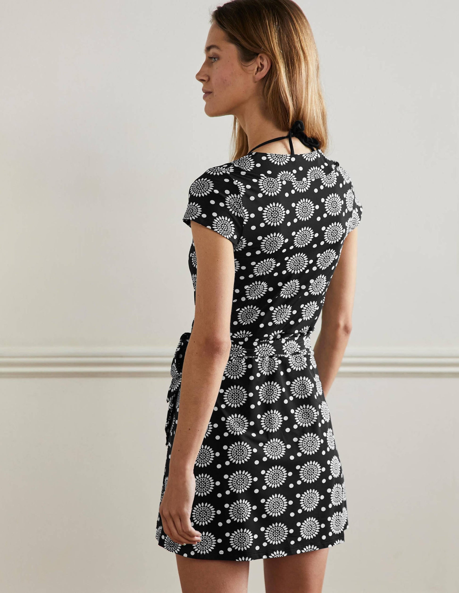 Lefkada Wrap Beach Dress-Black, Sun Geo-3
