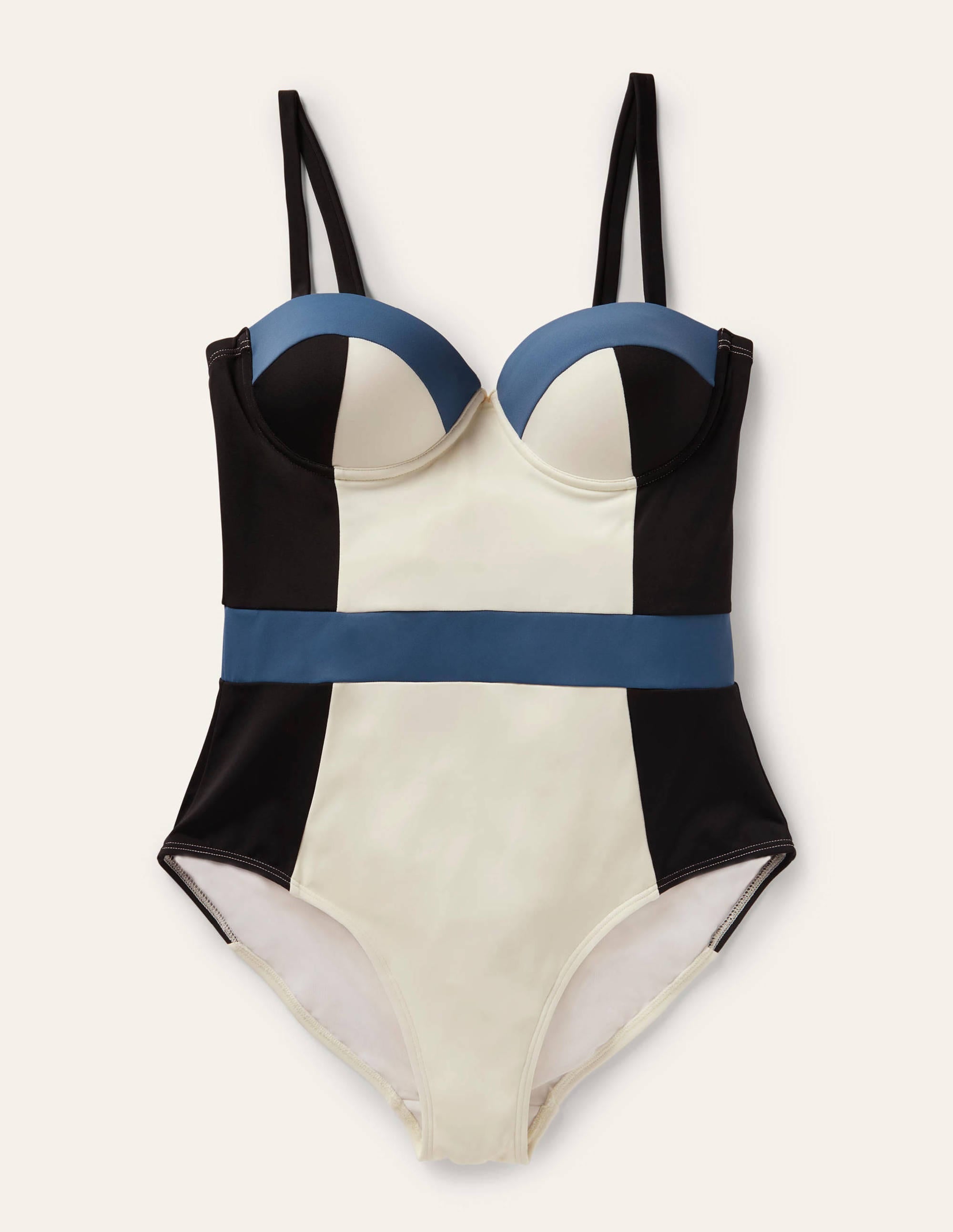 Portofino Cup-size Swimsuit-Ivory Colourblock - Image 6