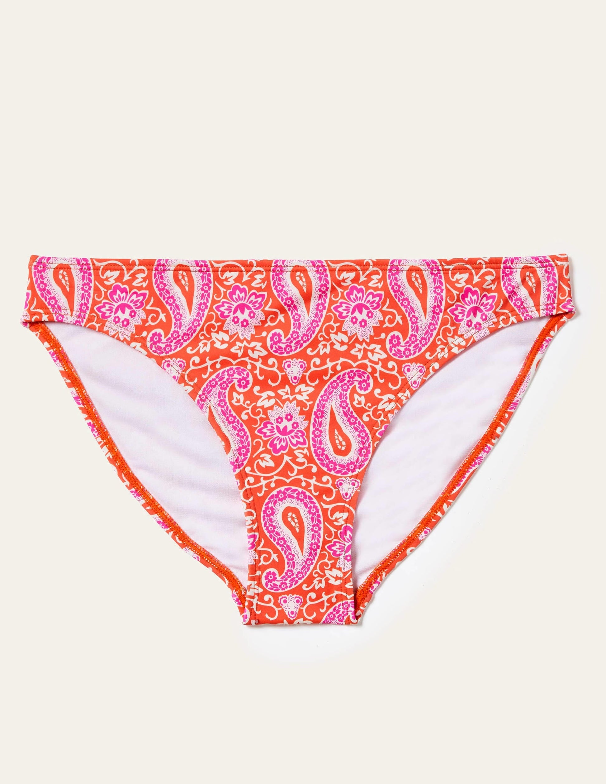 Classic Bikini Bottoms-Bright Papaya, Paisley-5