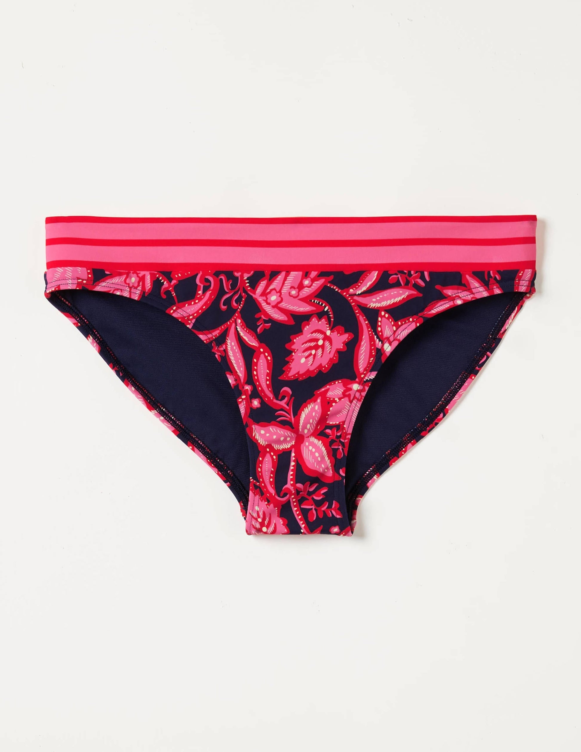 Ithaca Panel Bikini Bottoms-French Navy, Wild Flora-6