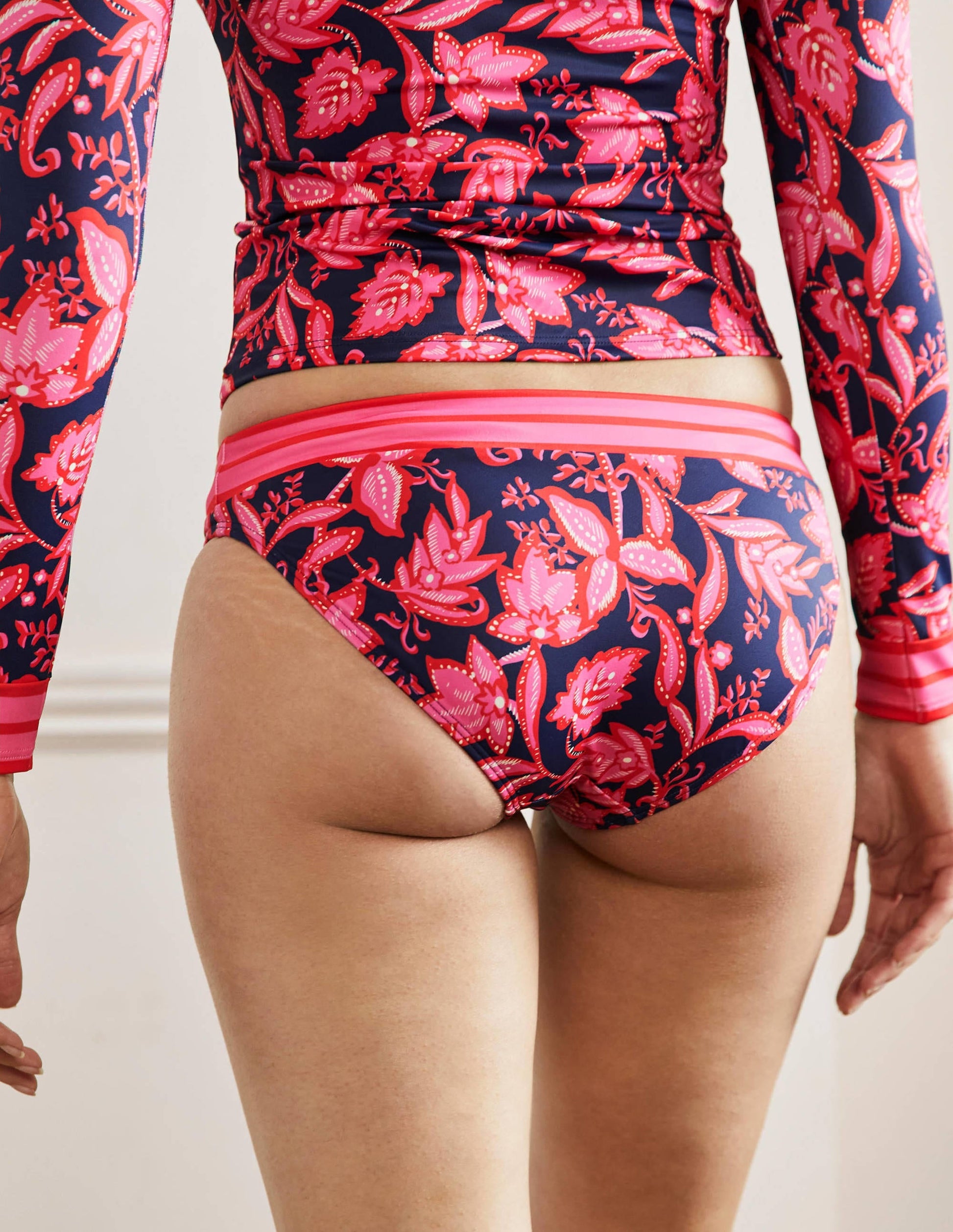 Ithaca Panel Bikini Bottoms-French Navy, Wild Flora-3