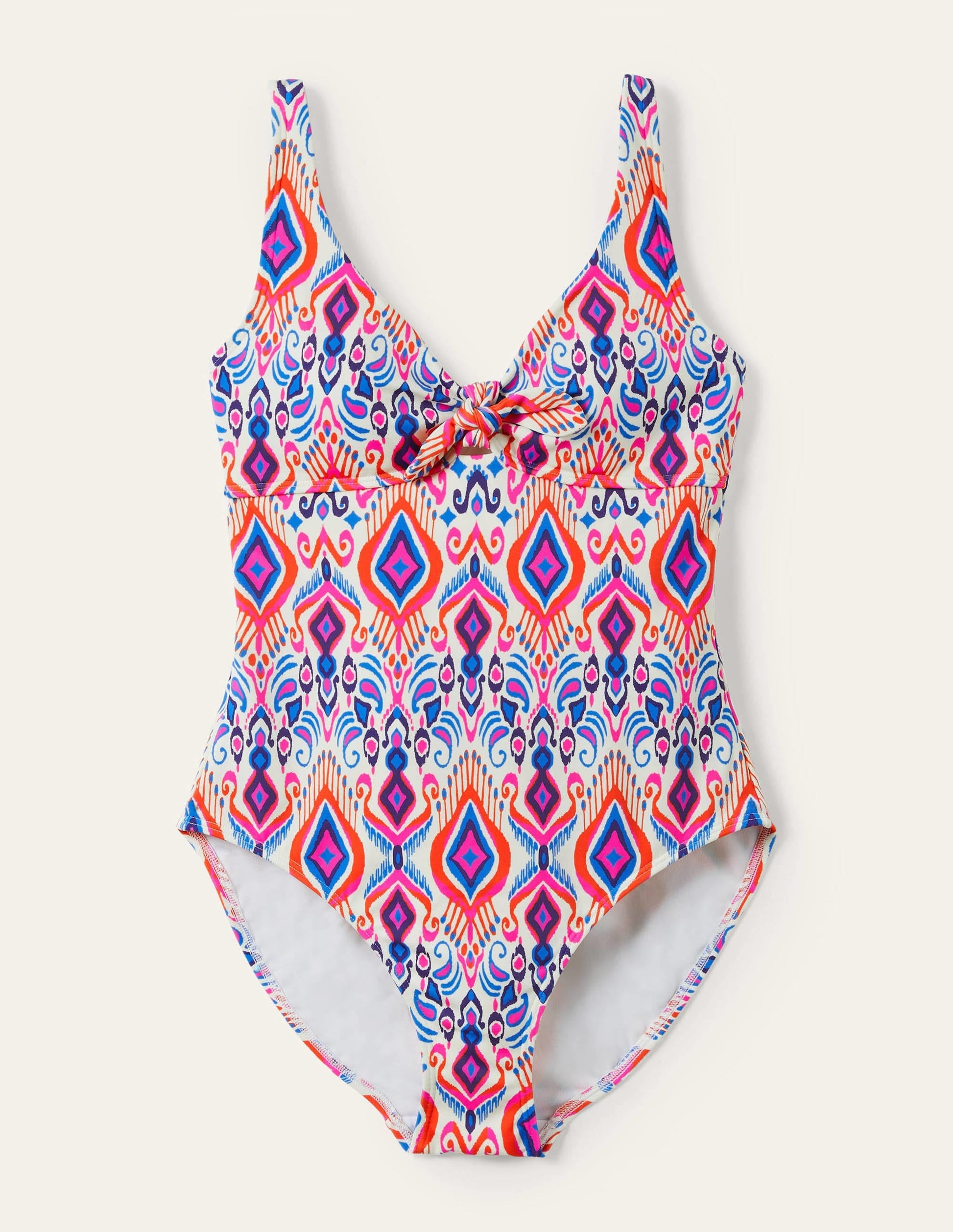 Tie Front Swimsuit-Multi, Ikat Paradise-5