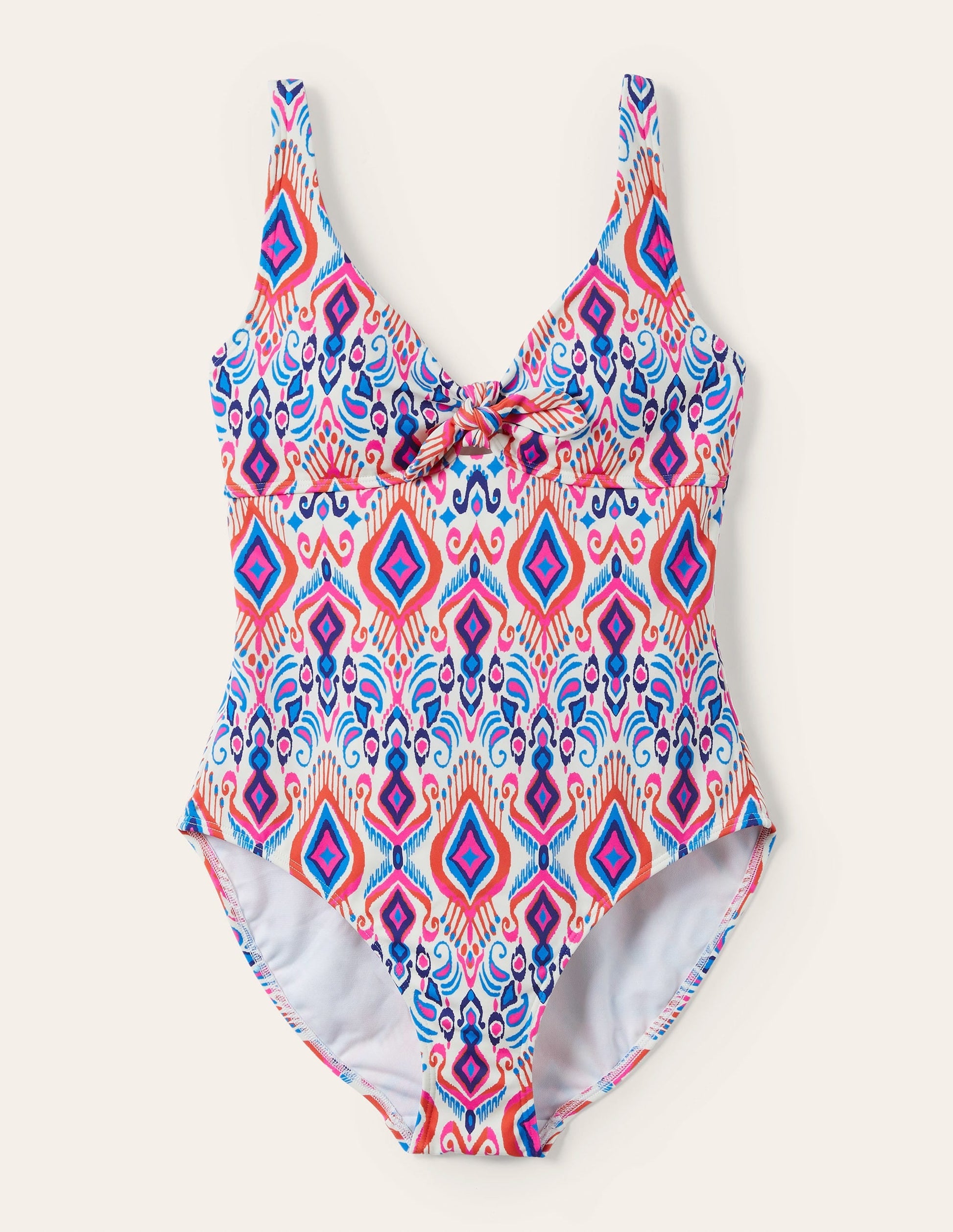 Tie Front Swimsuit-Multi, Ikat Paradise-6