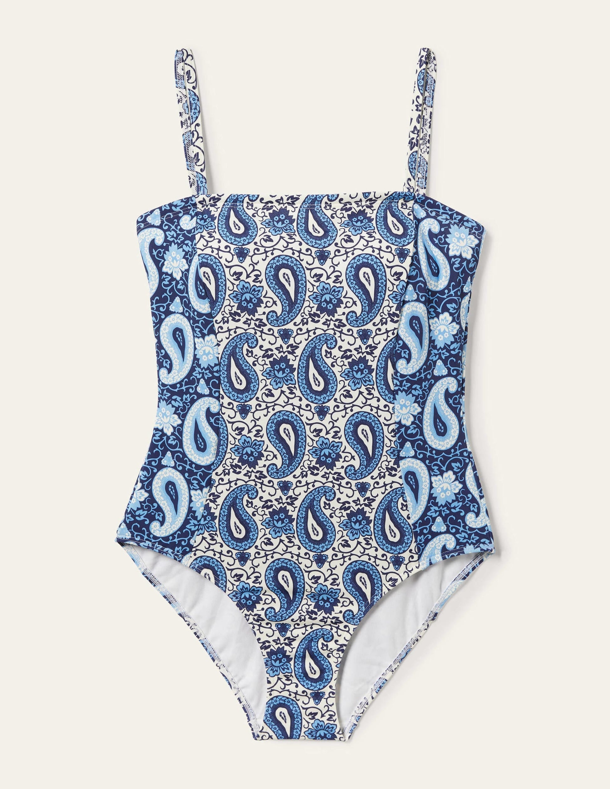 Panelled Bandeau Swimsuit-Hyacinth, Enchanting Paisley-5