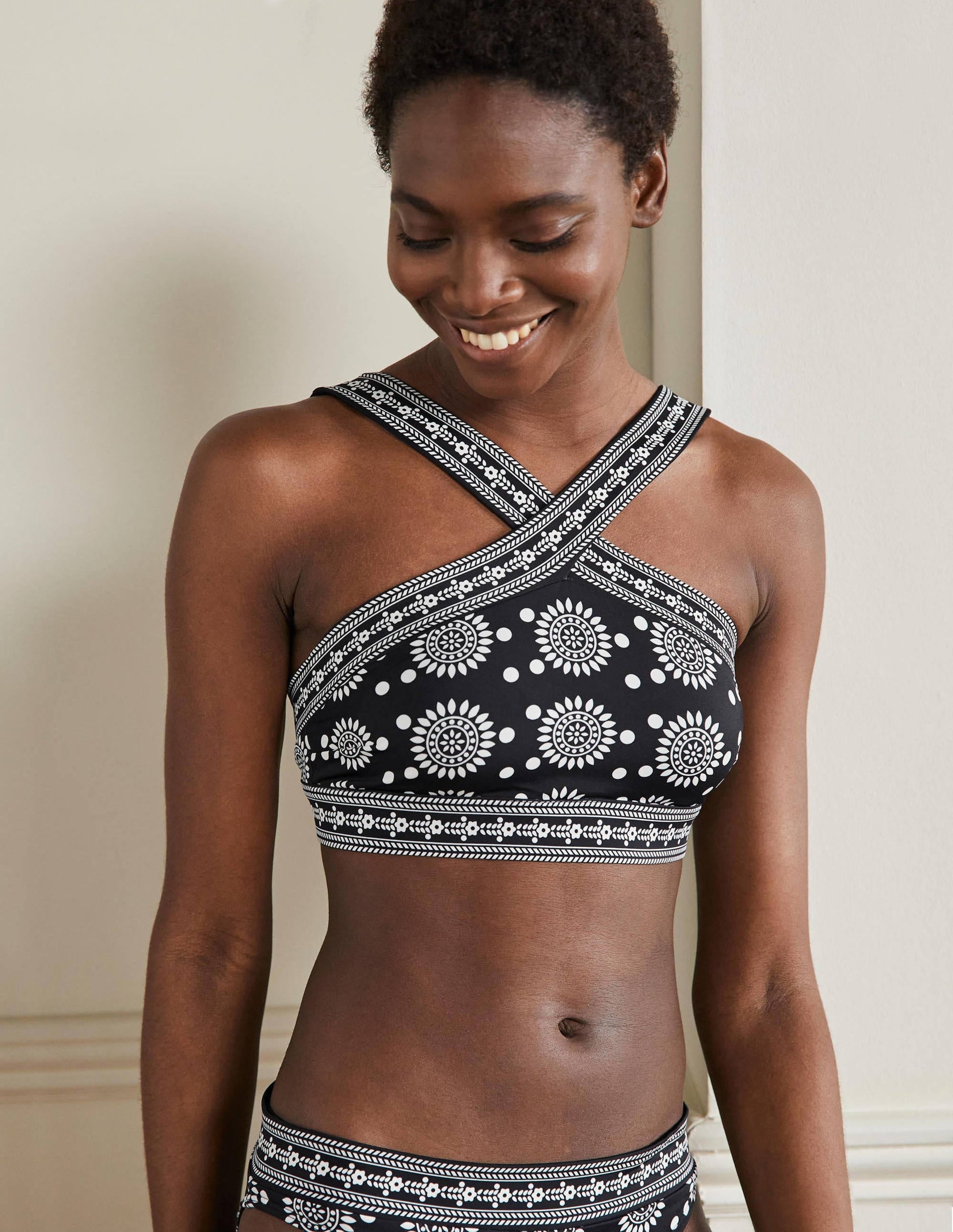Positano Hotchpotch Bikini Top-Black, Sun Geo-4