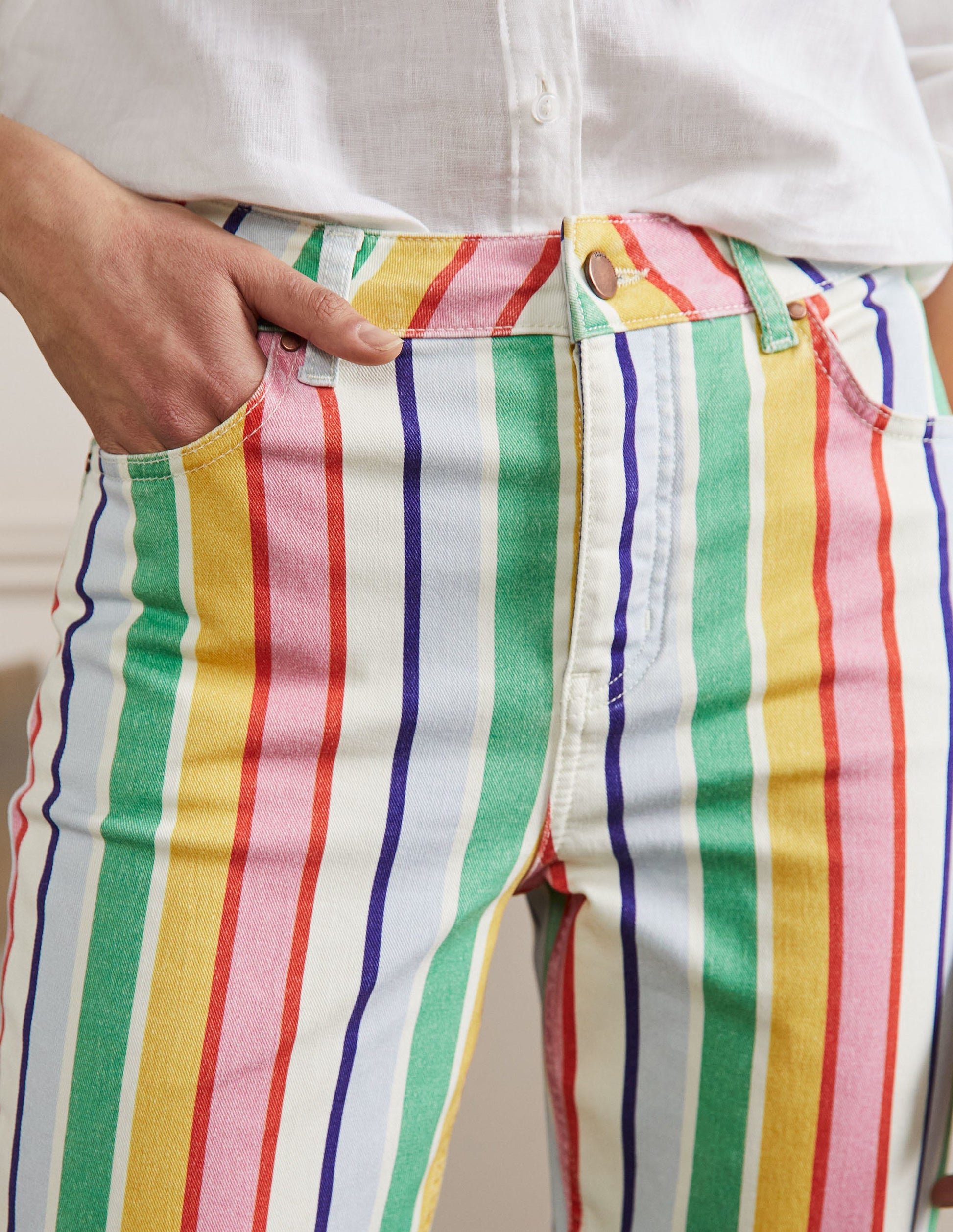 Relaxed Straight Jeans-Rainbow Multistripe-2