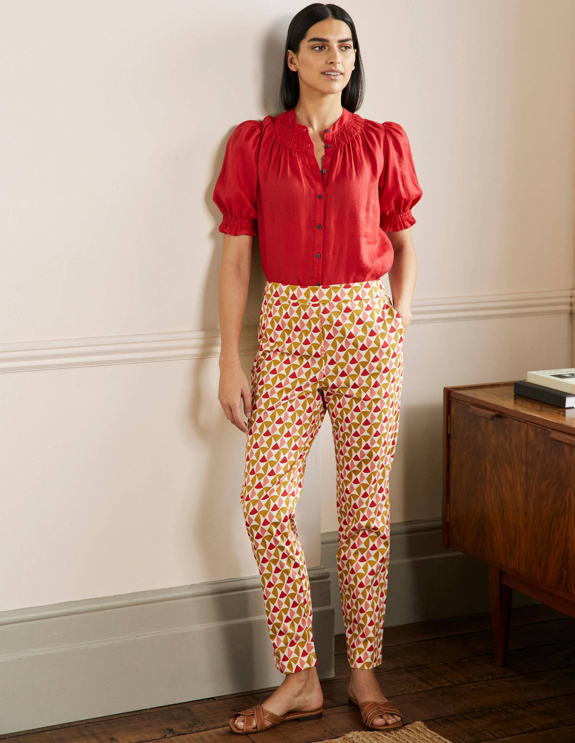 Pull On Trousers-Brioche, Rainbow Tile-1