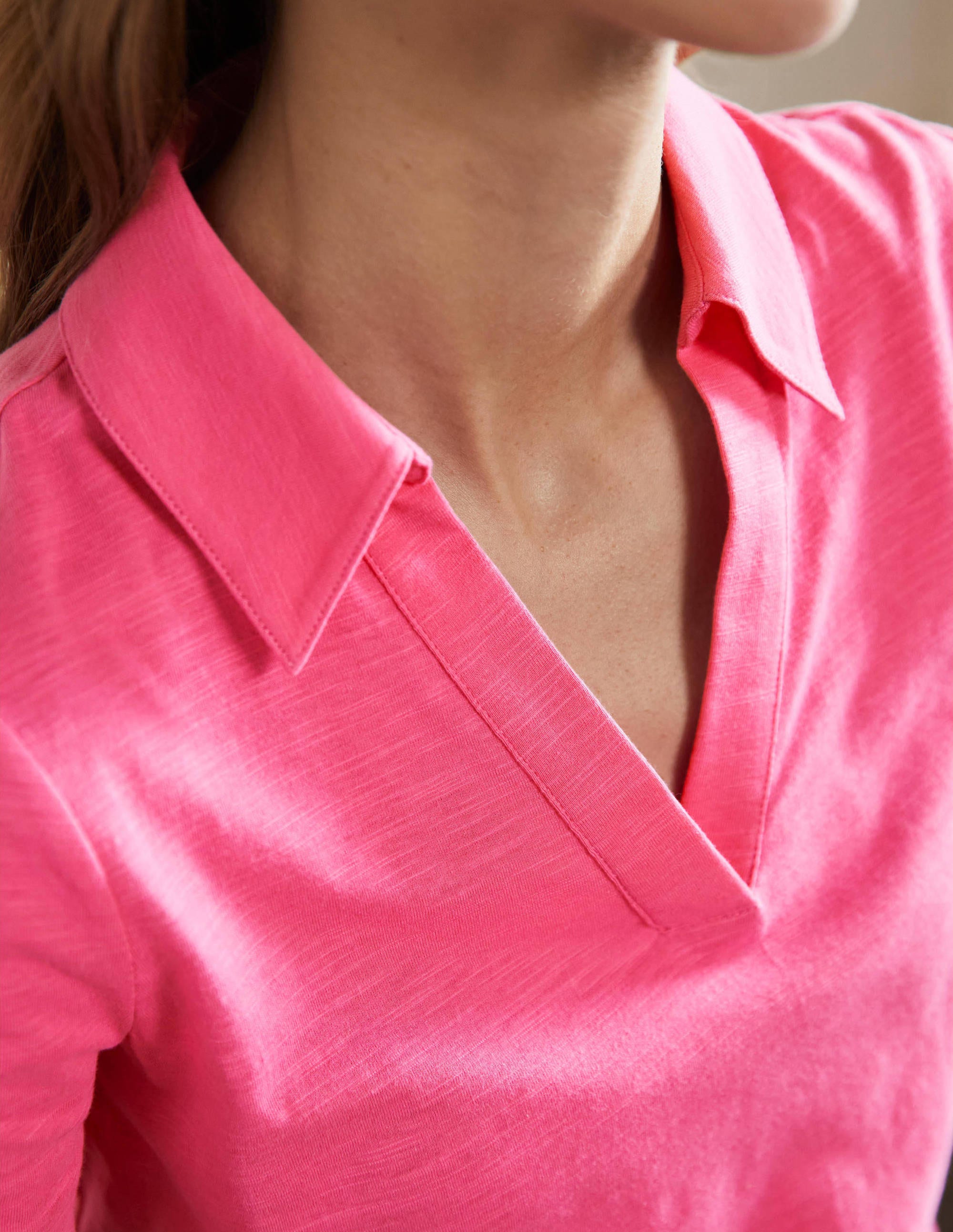 Cotton Polo Top-Festival Pink - Image 2