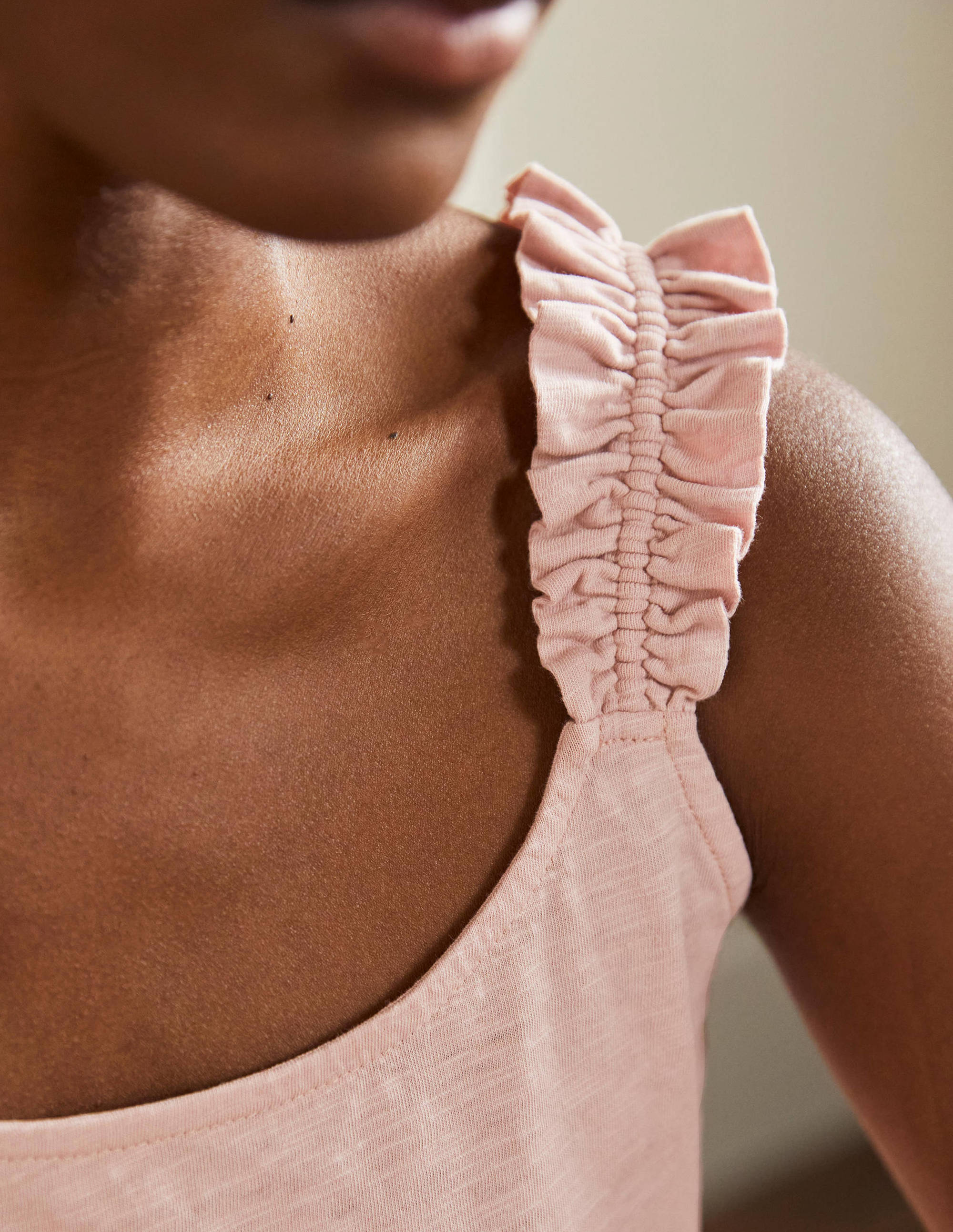 Frill Strap Jersey Top-Milkshake - Image 2
