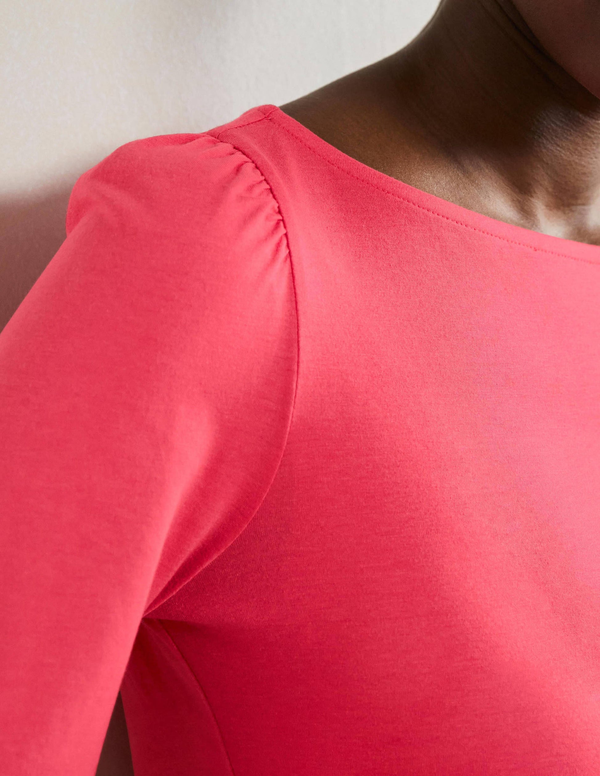 Supersoft Boat Neck Top-Radish-2