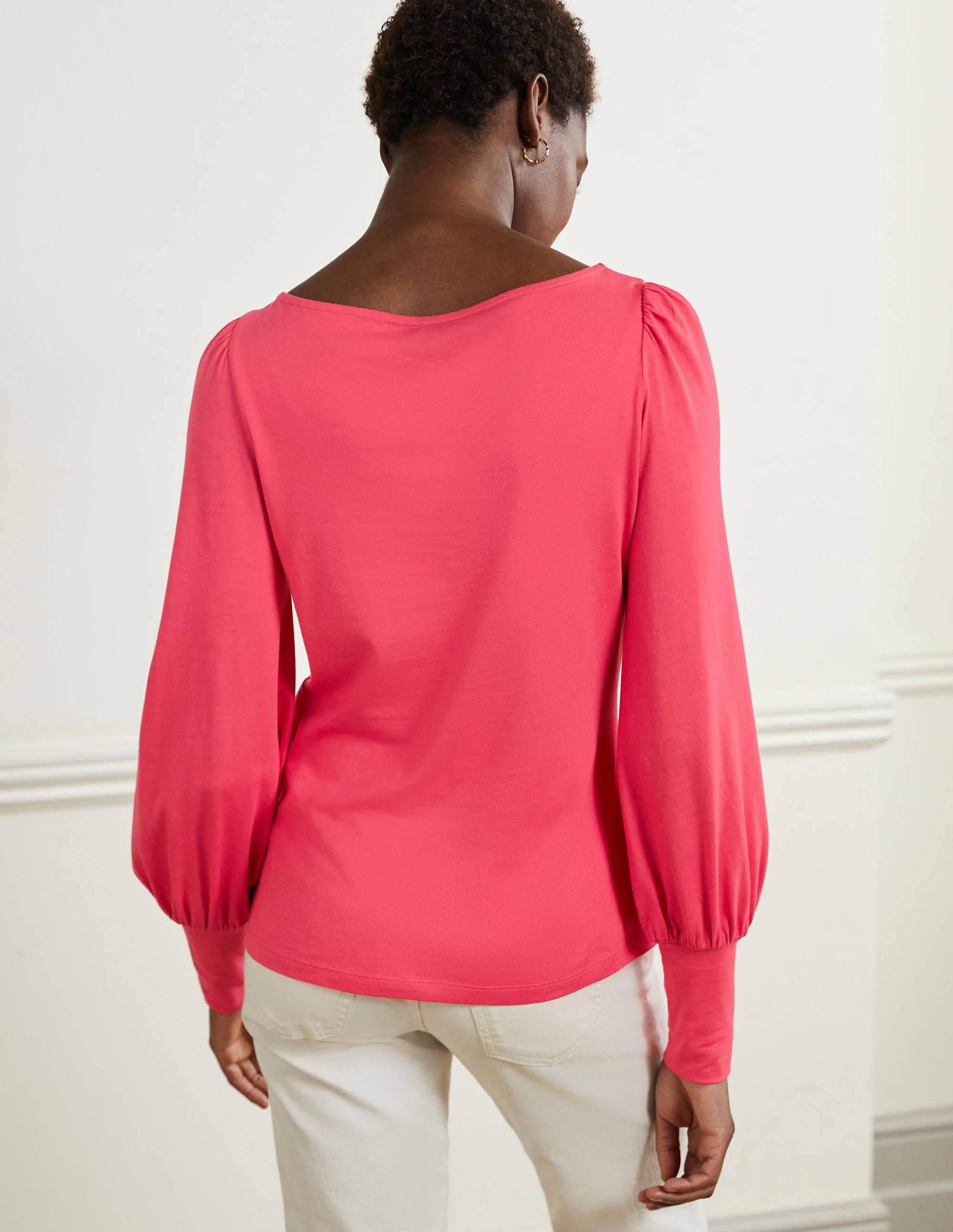 Supersoft Boat Neck Top-Radish - Image 3