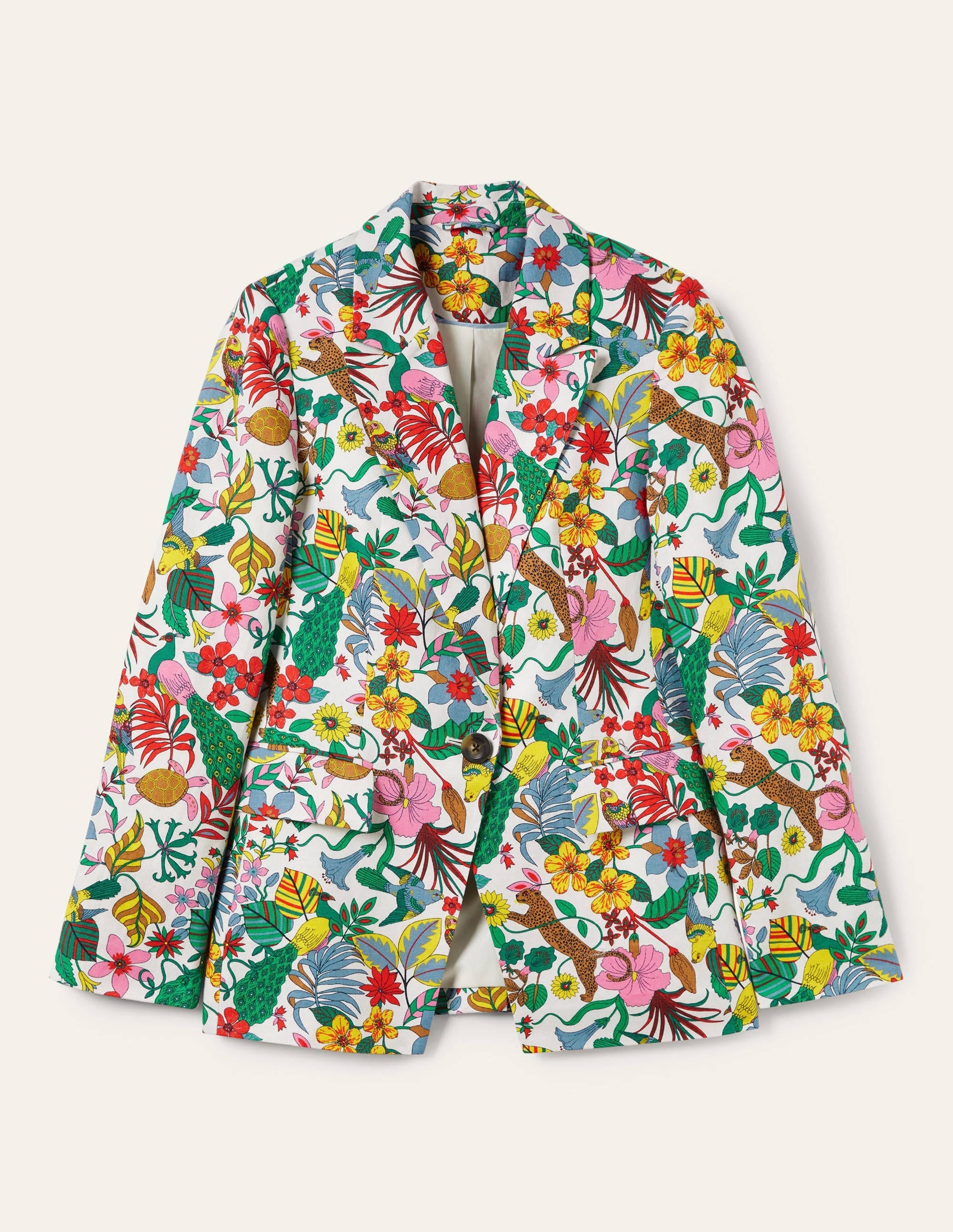 Thea Tailored Linen Blazer-Multi, Exotic Paradise - Image 6