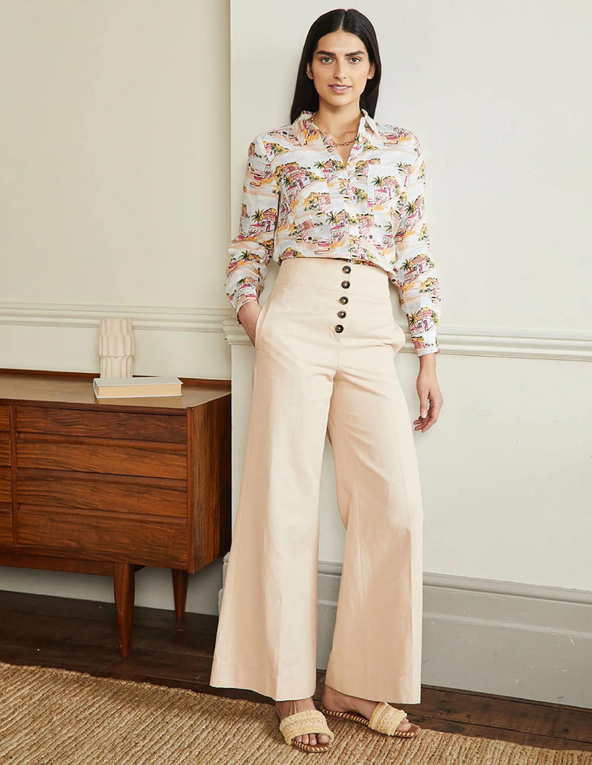 Linen Shirt-Ivory, Paradise Bay-1