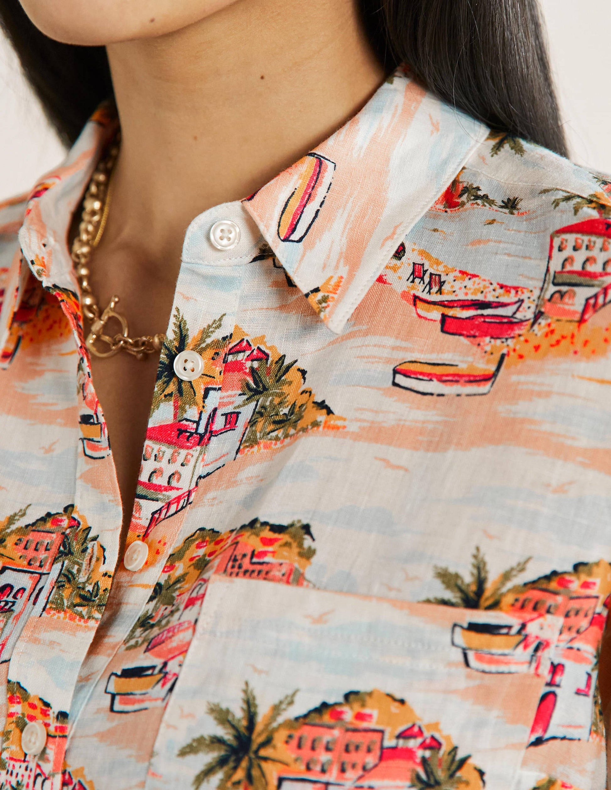 Linen Shirt-Ivory, Paradise Bay-2