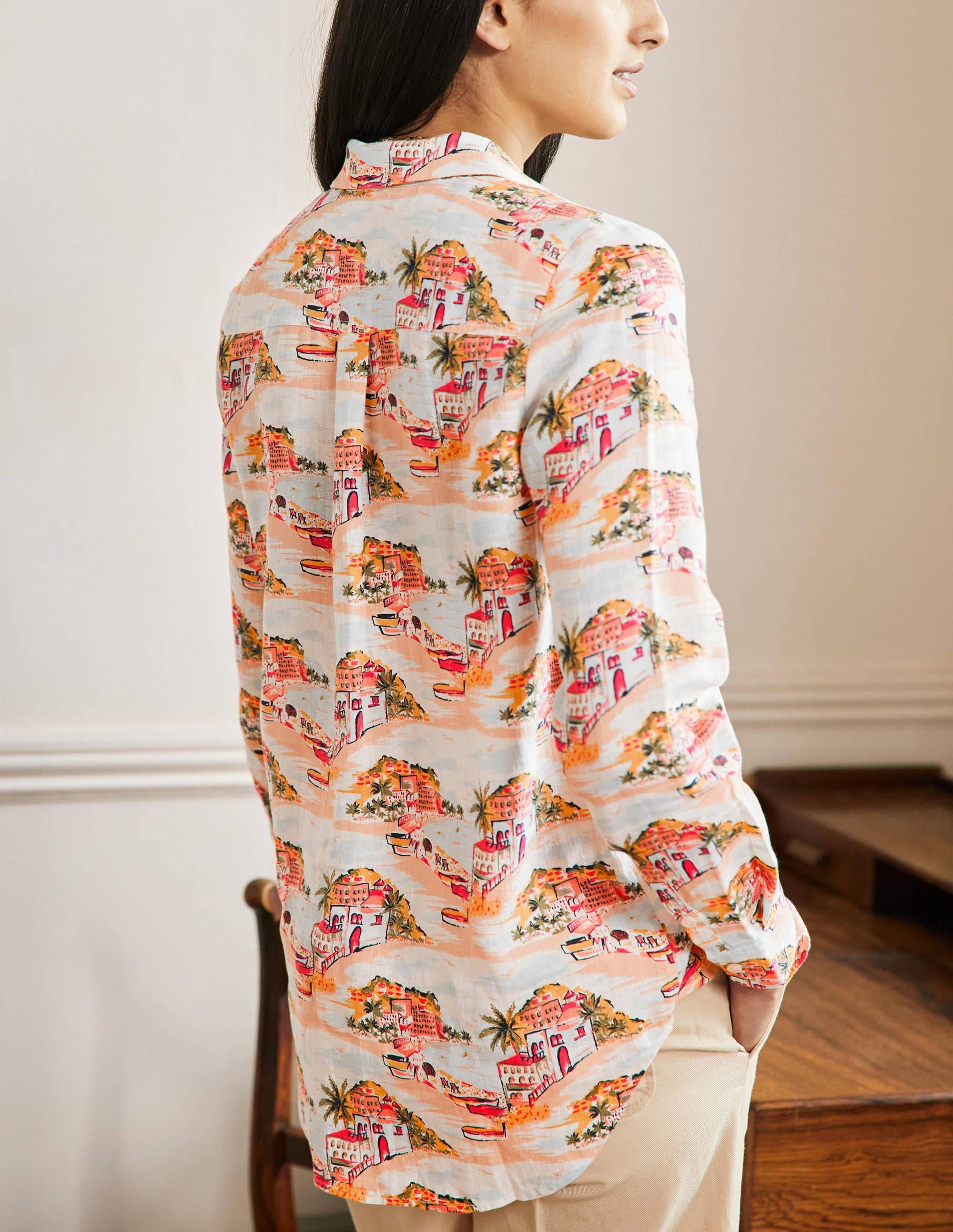 Linen Shirt-Ivory, Paradise Bay - Image 3